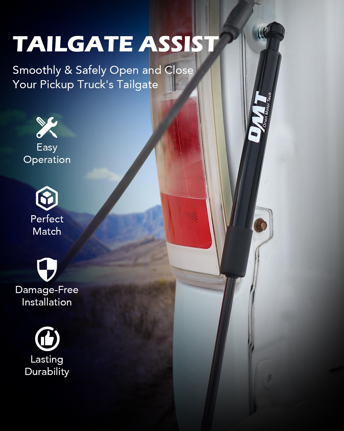 Orion Motor Tech Truck Tailgate Assist, Pickup Tailgate Lift Assist Kit, Heavy Duty Tailgate Shock Truck Accessories Compatible