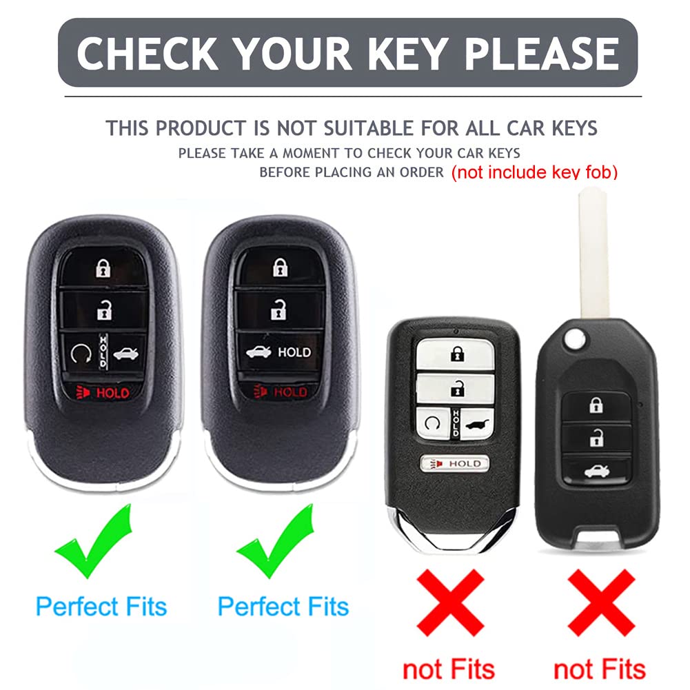 Cacacar For Honda Key Fob Cover With Keychain, For Honda Civic Cr-V Accord Hr-V Pilot Premium Soft Tpu Full Protection Key Fob C
