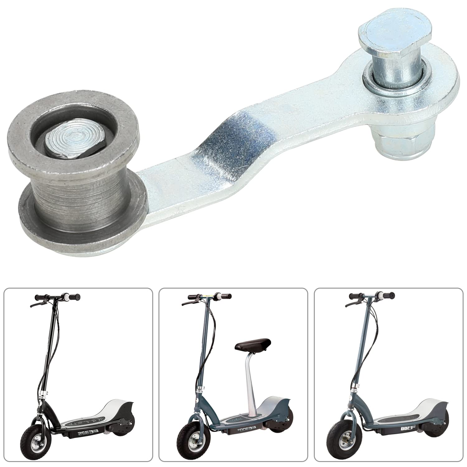 GREHUA Chain Adjuster Tensioner with Roller Spring for Razor E300 Series Electric Scooters - Heavy Duty Silver Replacement Part