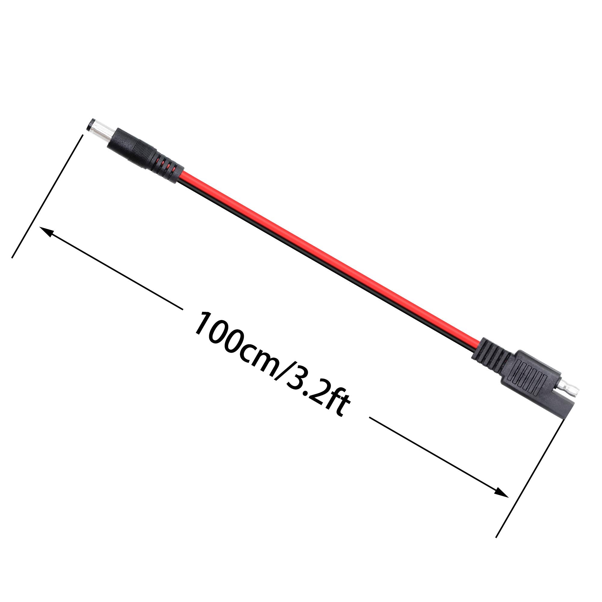 3.2 Feet 18Awg Sae Plug To Dc 5.5X2.1Mm Male Converter Adapter Cable Youcheng For Cars, Motorcycles, Solar Panels