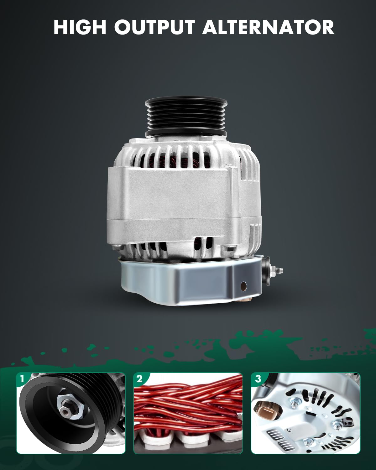 SCITOO Alternator Fits for Honda for Accord 1998 1999 2000 2001 2002 & for Acura CL 1998-1999, L4 2.3L- 12V 80 Amp CCW 6-Groove