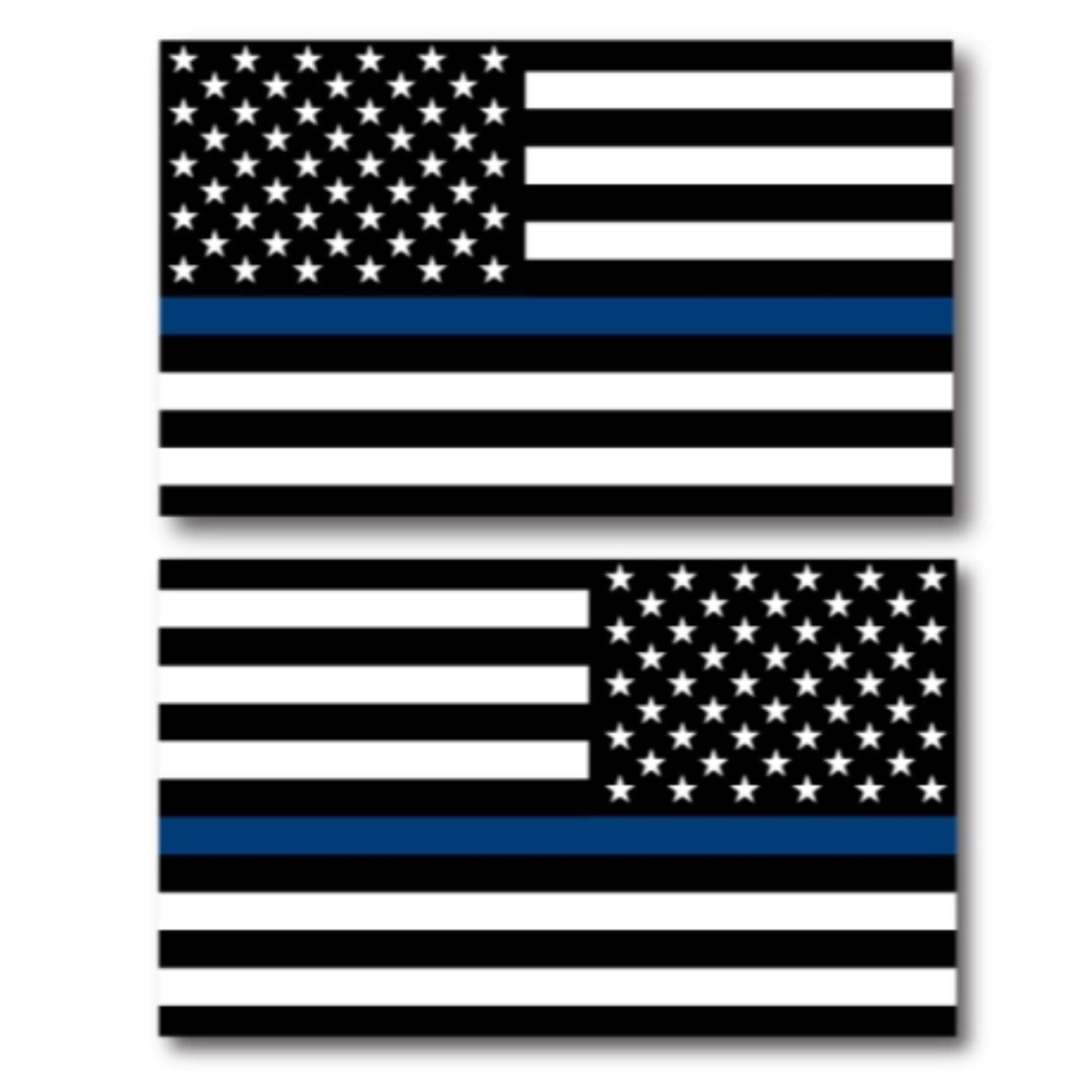 Magnet Me Up Thin Blue Line American And Reversed Flag Magnet Decal, 3X5 Inches, Opposing 2 Pack, Heavy Duty Automotive Magnet F
