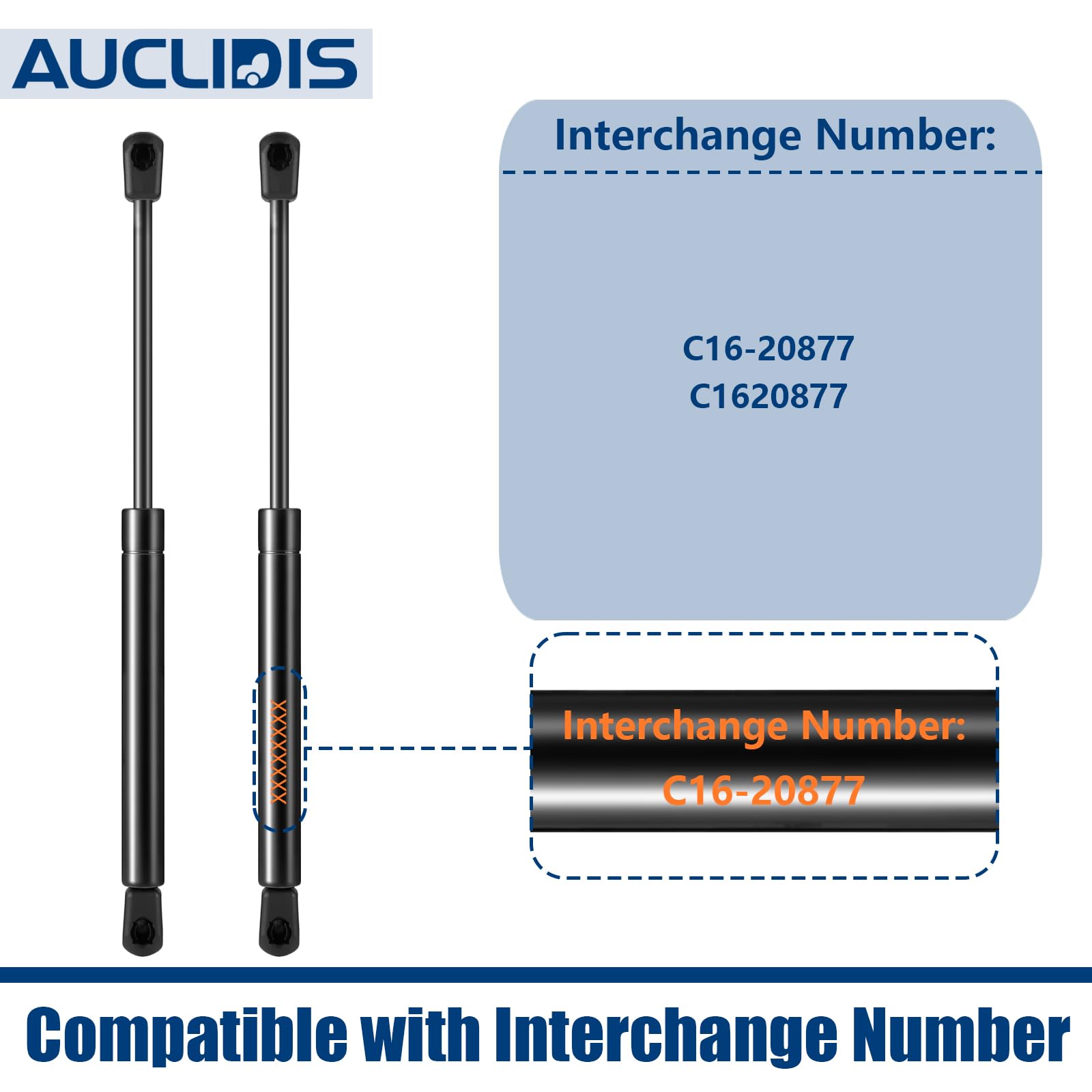 C16-20877 69787 23 inch 37lb/165N Gas Strut Shock Spring Lift Support for Truck Canopy Topper Cap Bed Cover, Leer Camper Shell R