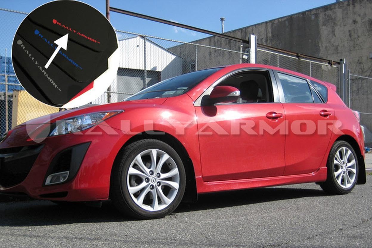 Rally Armor Mf17-Ur-Blk/Rd Black, Red Mud Flap With Logo (2010+ Mazda3/Speed3 Ur), 1 Pack