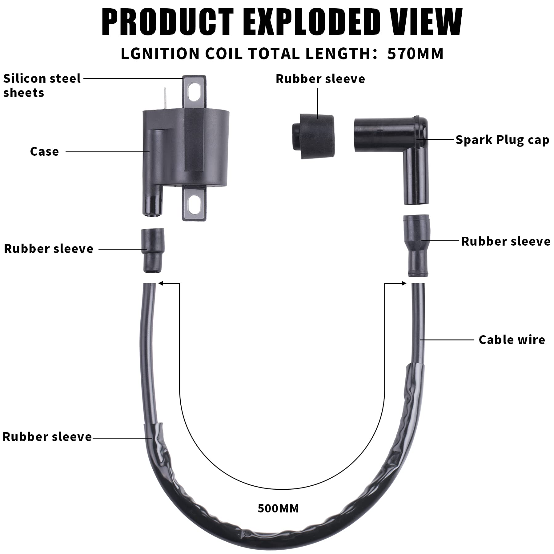 Stylemafia Ignition Coil Compatible With Yamaha Pw 50 Pw50 1981-2009 Pw 80 Pw80 1981-2009