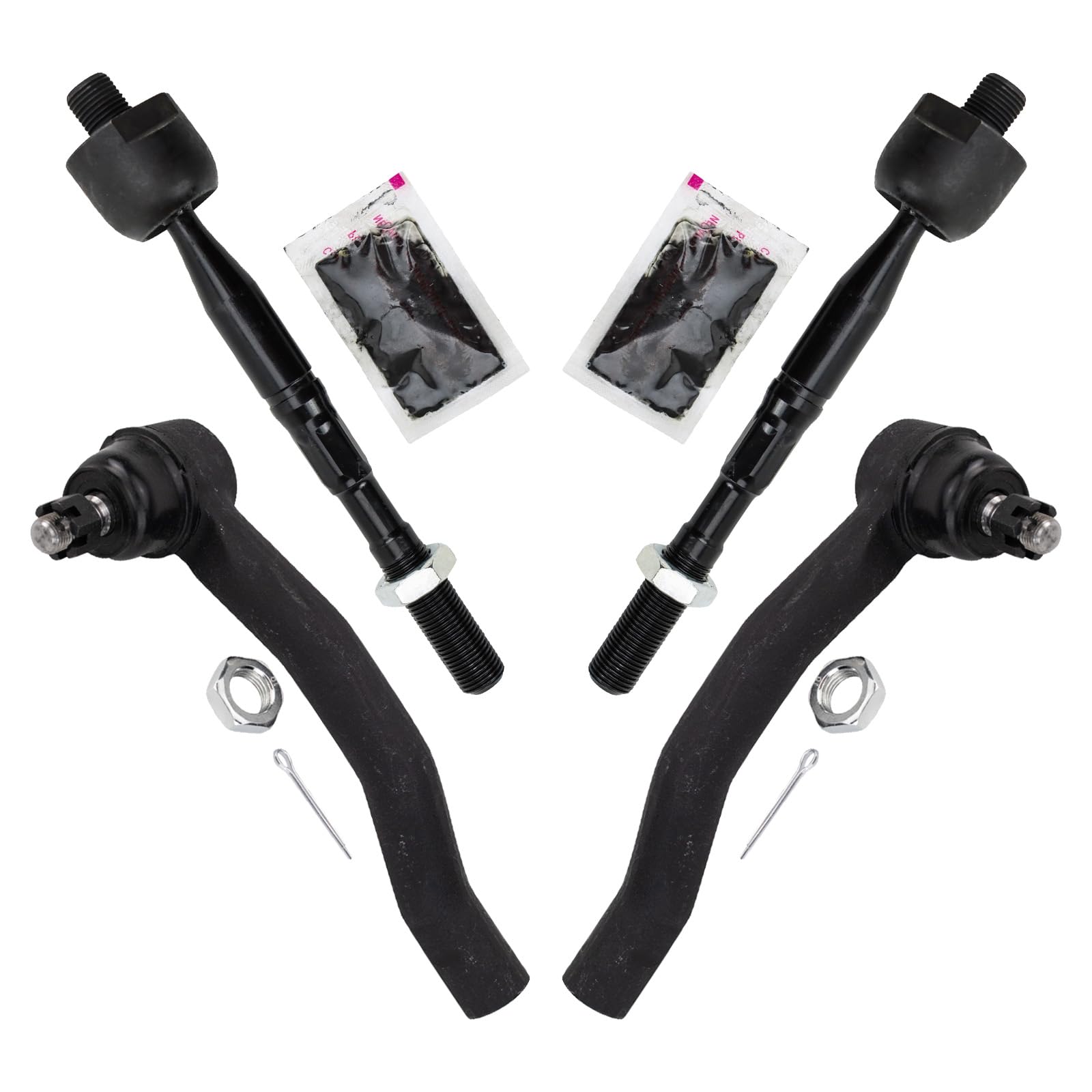 Trq Front Inner And Outer Tie Rod Set Compatible With 2021 Lexus Es250 2019-2021 Es300H Es350 2019-2022 Toyota Avalon 2018-2022