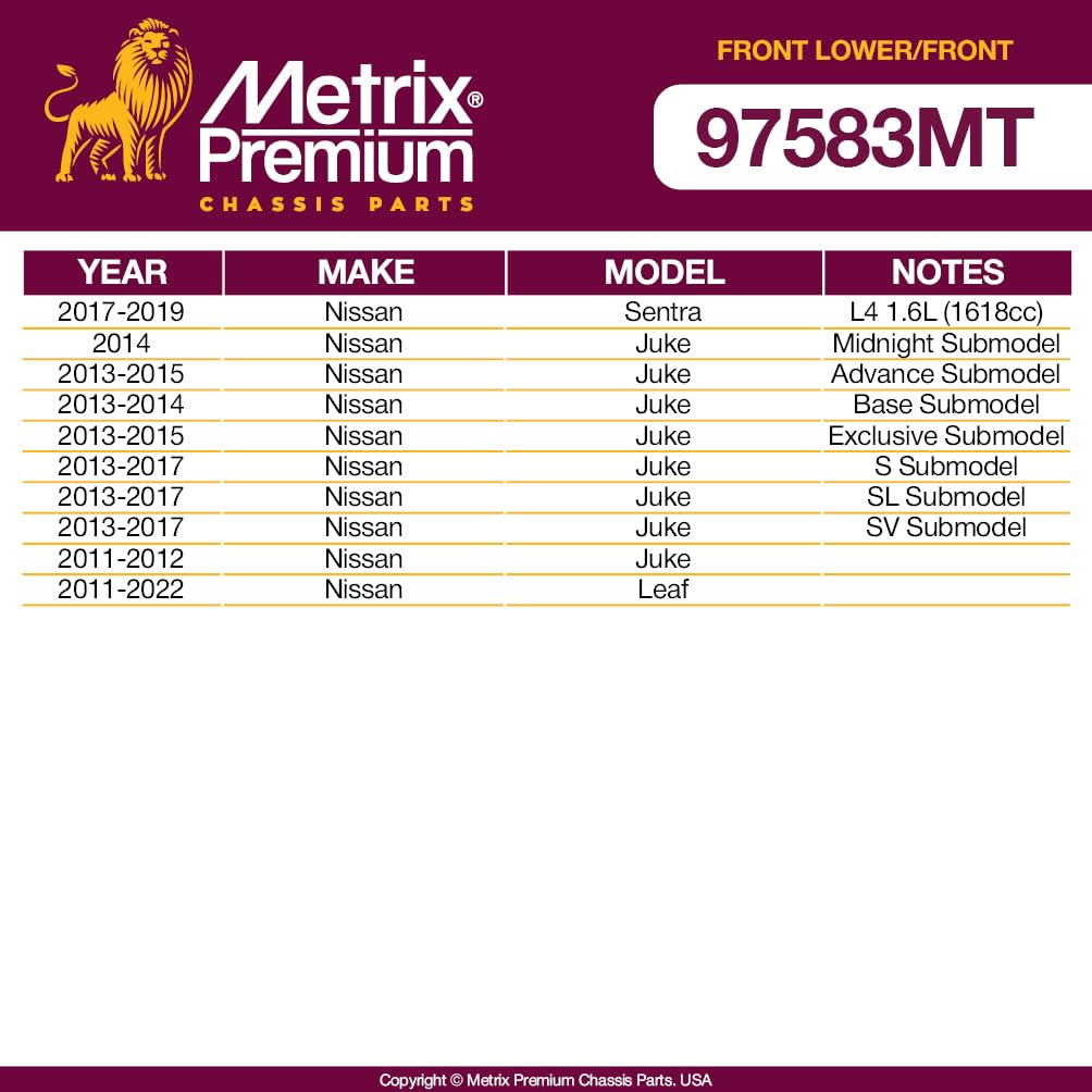 Metrix Premium Chassis Parts - 4 Pc Front Lower Control Arm & Front Sway Bar Stabilizer End Link Kit Fits 17-19 Nissan Sentra, 1