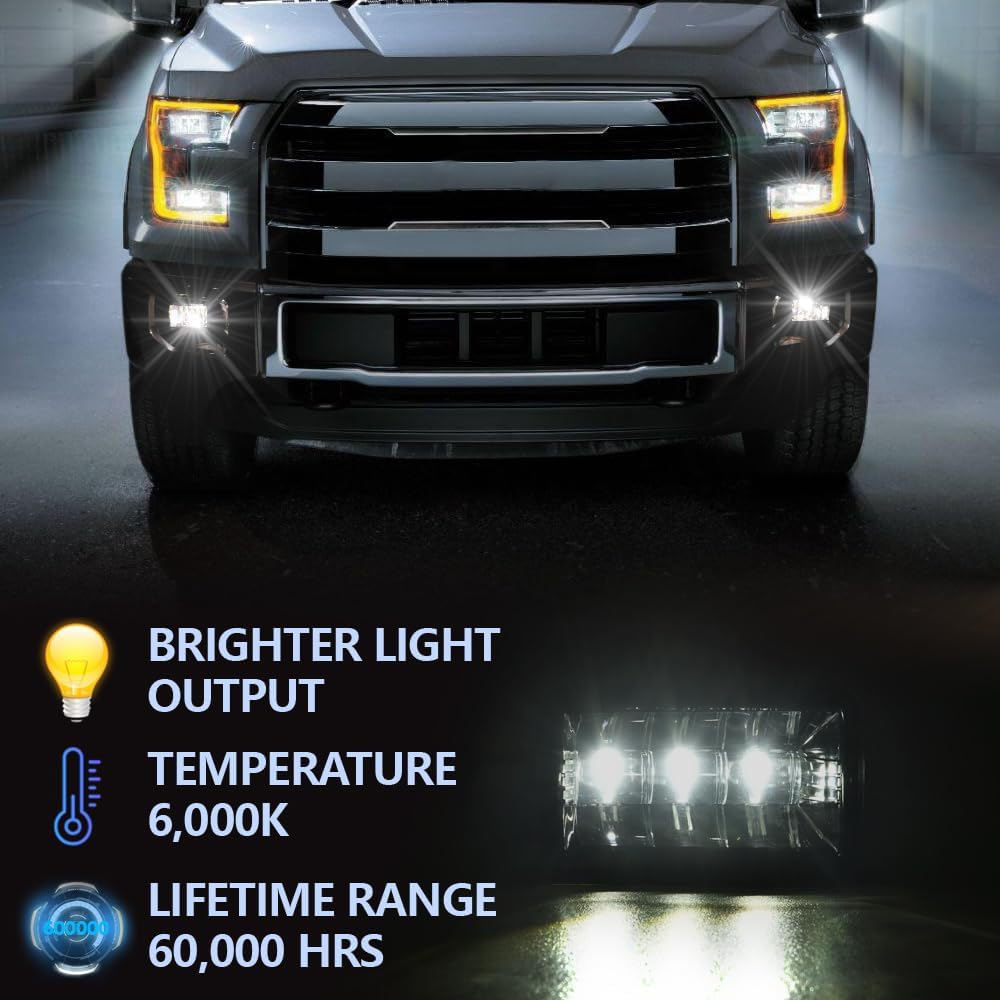 G-Plus Upgrade Led Fog Lights Compatible With Ford F150 2015-2020,Fit Ford F250 F350 Super Duty 2017-2018 Front Bumper Fog Lamps