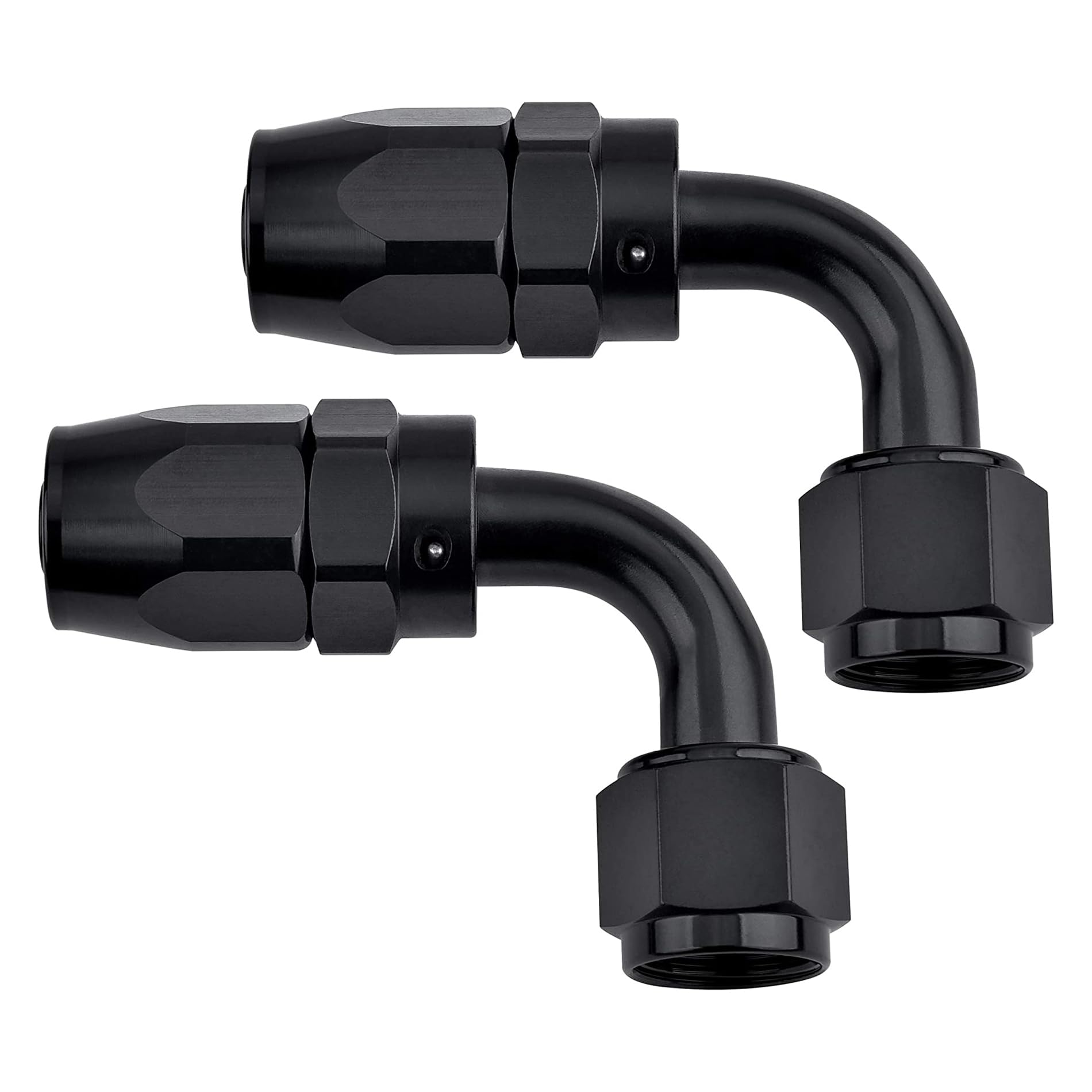 Evil Energy 12An Hose End Fitting 90 Degree Swivel For Cpe Braided Hose Black 2Pcs