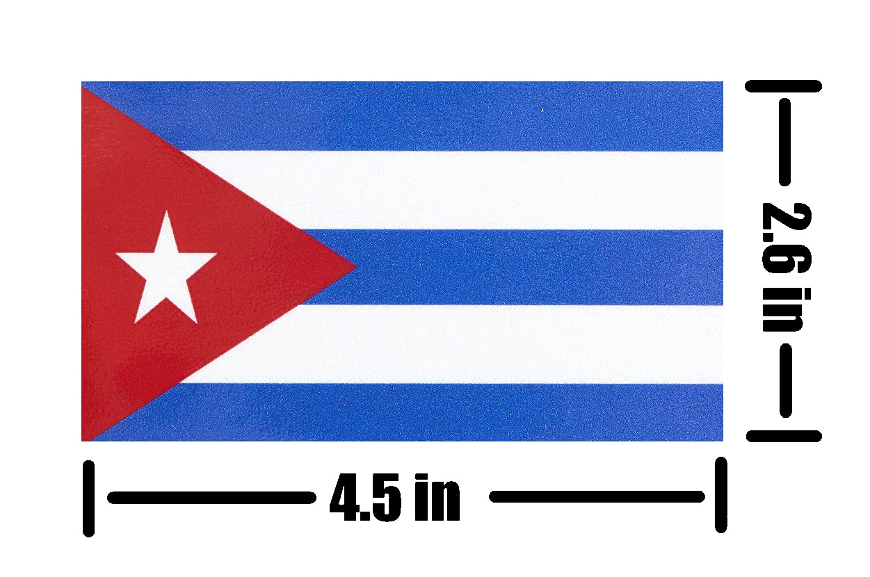 HSQ 5 Pcs Cuba Flag Vinyl Decal , Tactical Cuban Flag Decal Sticker, Cuban Stickers for Vehicles Car Window Bumper 2.5 x 4.5 Inc