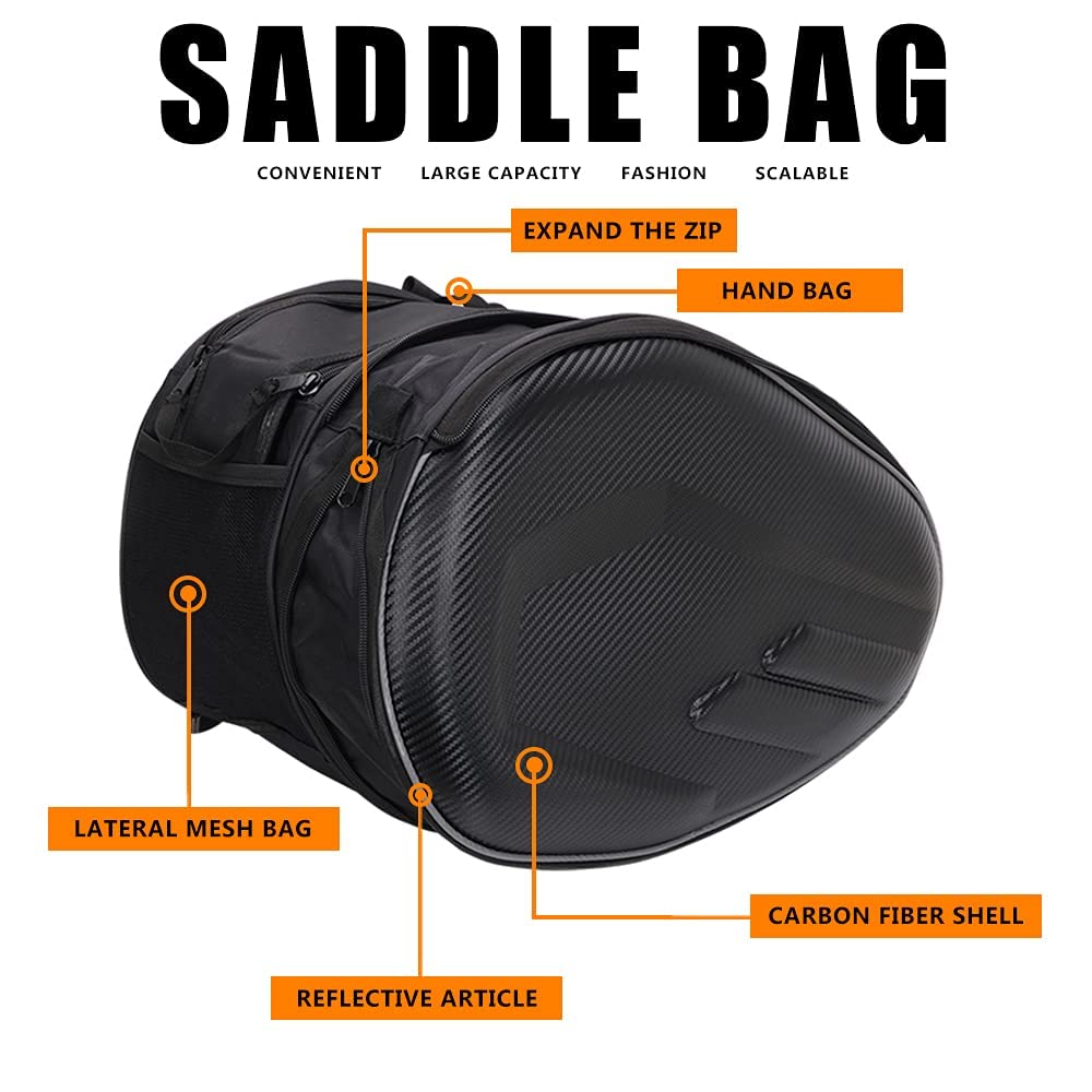 Motorcycle Tail Bag,Dual Motorcycle Seat Bag Backpack Waterproof Luggage Bag Saddle Bags Multifunctional Motorcycle Bags(Red)