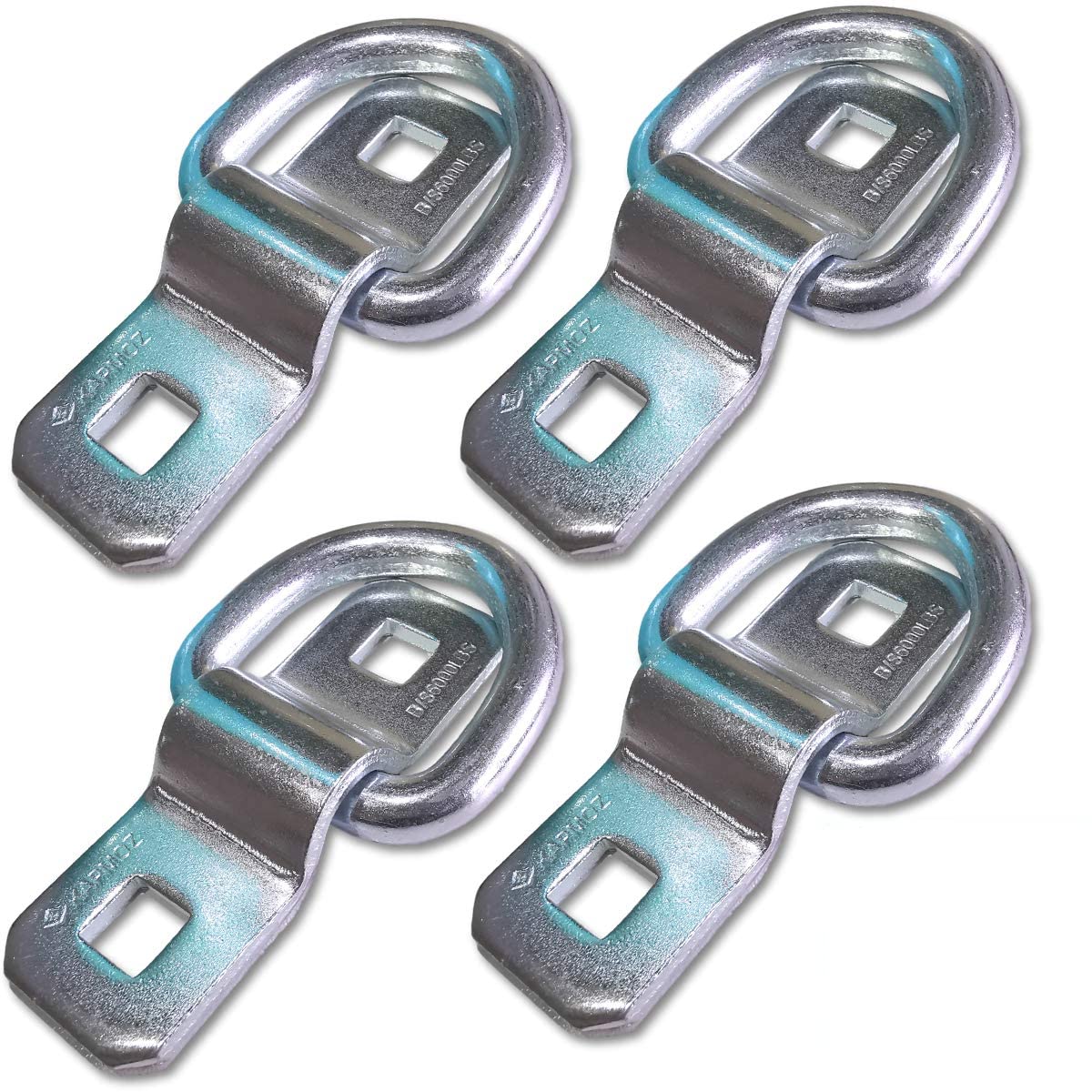 Le Kapmoz 3/8” Heavy Duty D Rings Tie Down Anchors Hooks For Trailer Truck Bed Pickup Rv Camper Atv Boat Kayak Motor Bike Floor Wall Surface Mount Bracket Enclosed Points (4 Pack)