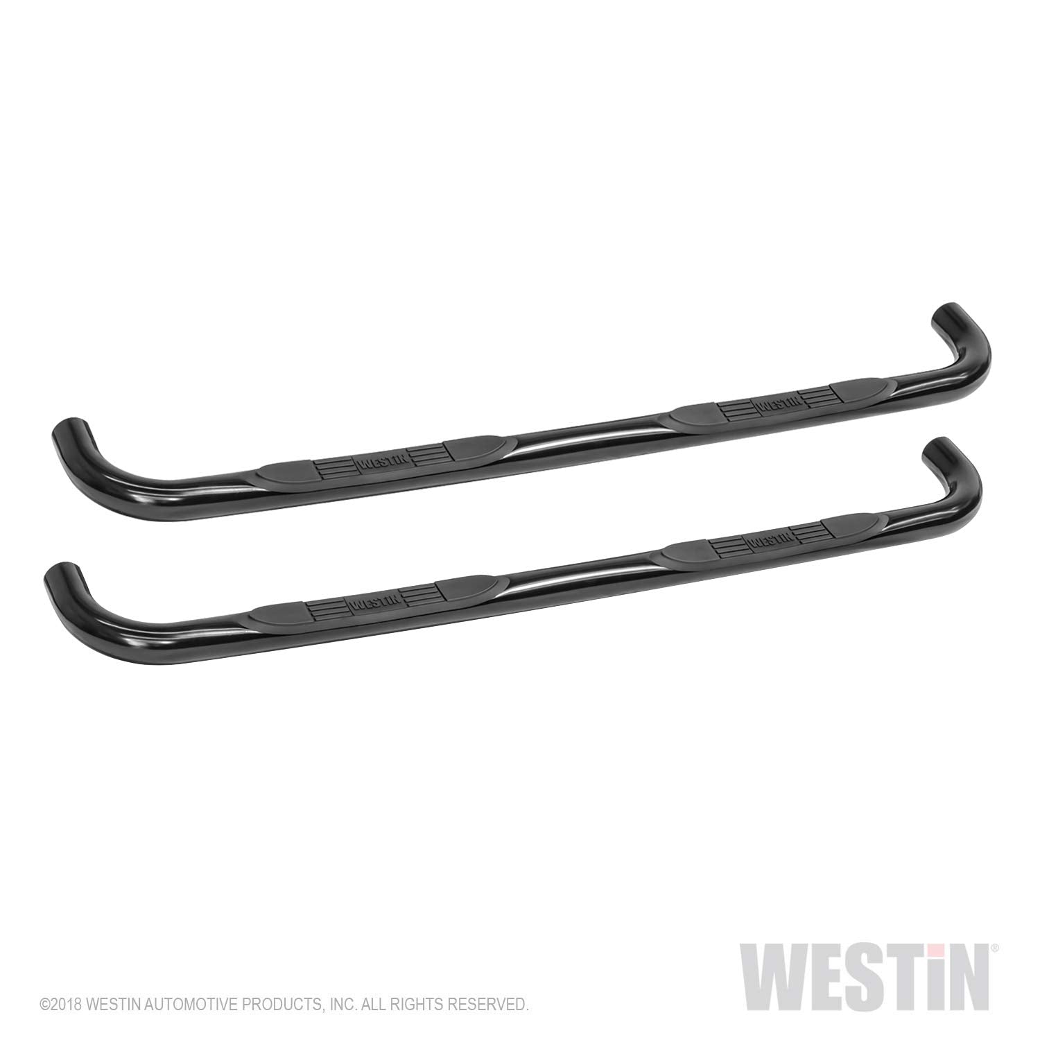 Westin 23-1335 E-Series 3 Round Nerf Bars Fits 1999-2016 F250 F350 F450 F550Hd Crew Cab Black Pair