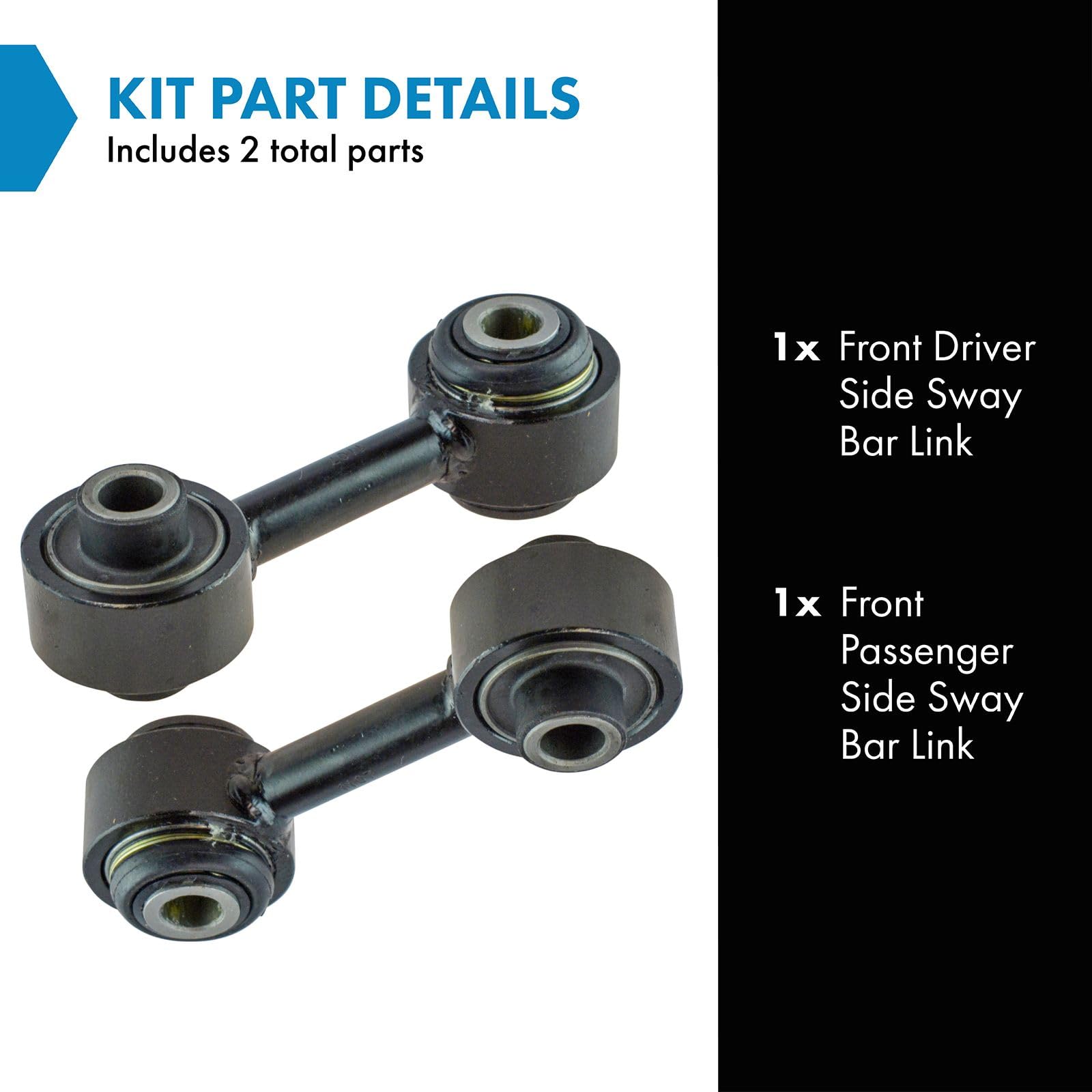 Trq Front Sway Bar Stabilizer Link Set Compatible With 2008-2010 Ford F-250 Super Duty F-350 Super Duty F-450 Super Duty F-550 S