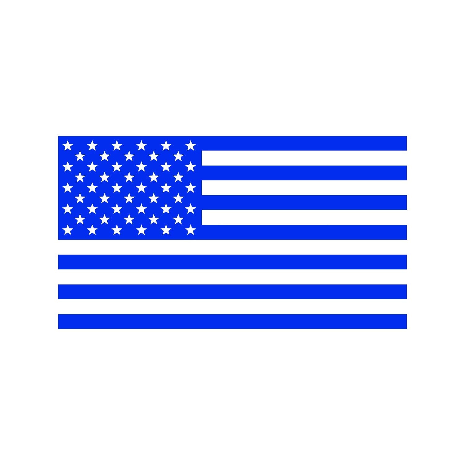American Us Flag [Pick Color/Size] Vinyl Decal Sticker For Laptop/Car/Truck/Window/Bumper (18In X 10In, Matte Blue)
