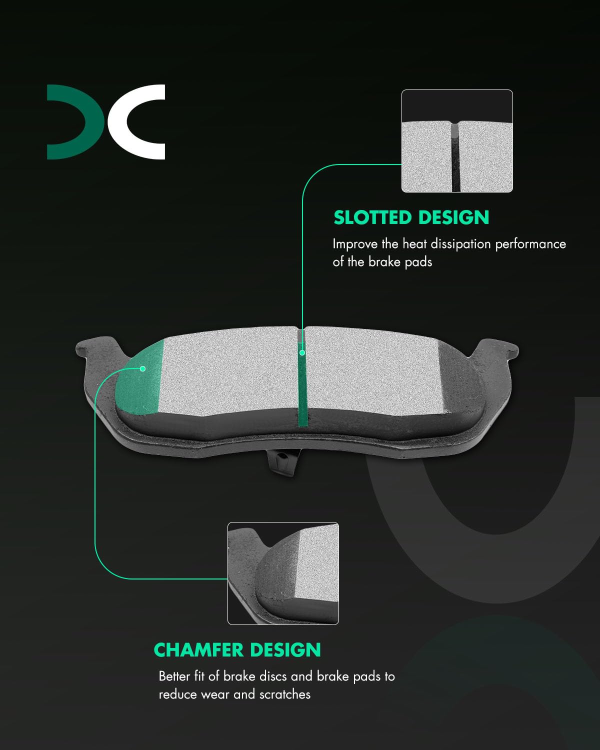Scitoo D1041 Rear Semi-Metal Brake Pads Sets Fit For Nissan Armada 2005-2015 2017-2018,For Nissan Pathfinder Armada 2004