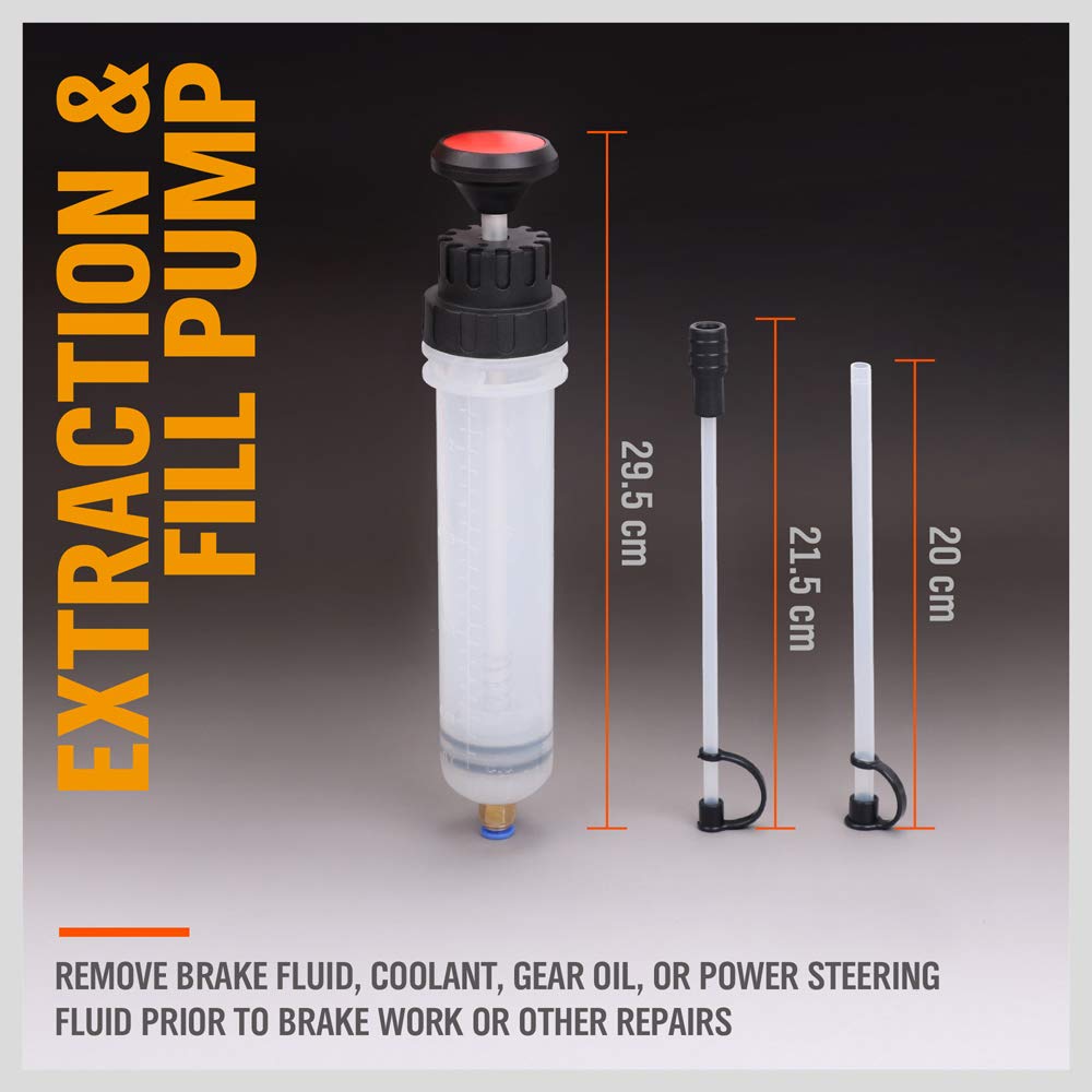 Horusdy 200Cc Fluid Extractor, Oil Extractor/Oil Syringe, Fluid Syringe Pump Manual Suction Vacuum Fuel Car Transfer
