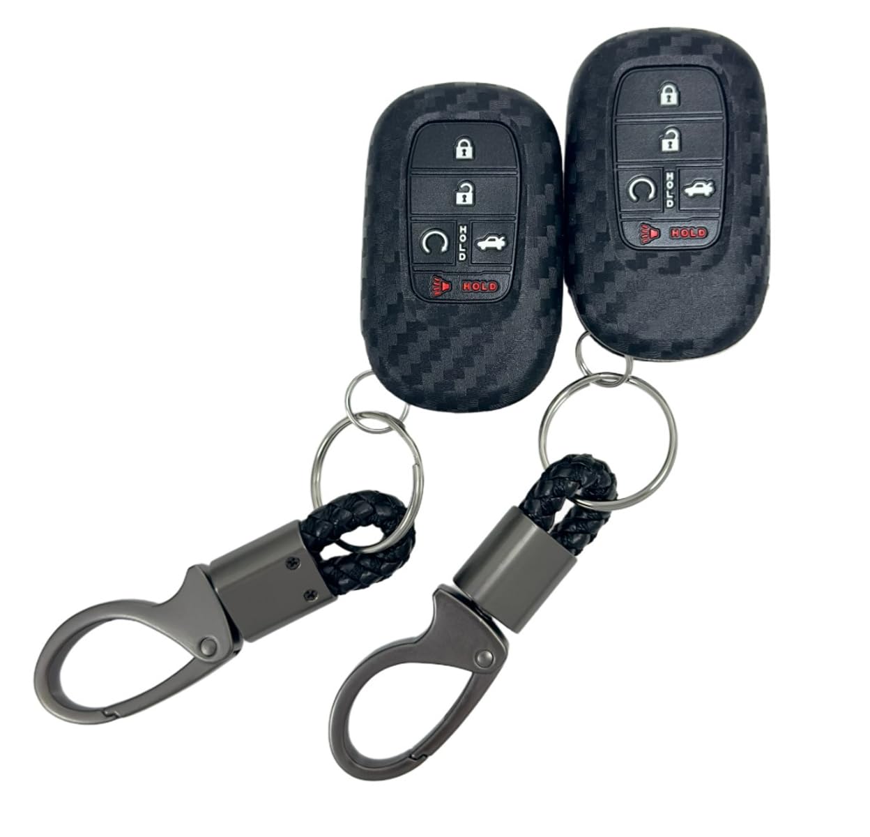 REPROTECTING Silicone Rubber Carbon Fiber Patter Key Fob Cover Compatible with Honda Accord Civic HR-V CR-V Pilot Sport SI EX EX