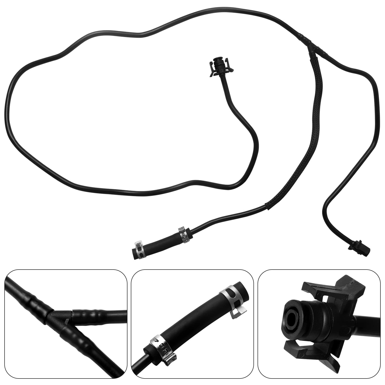 NOVINO Radiator Reservoir Hose for 2012-2018 Ford Focus 2.0L L4, Black, Replaces OEM BV618K012KF CV6Z-8K012-K