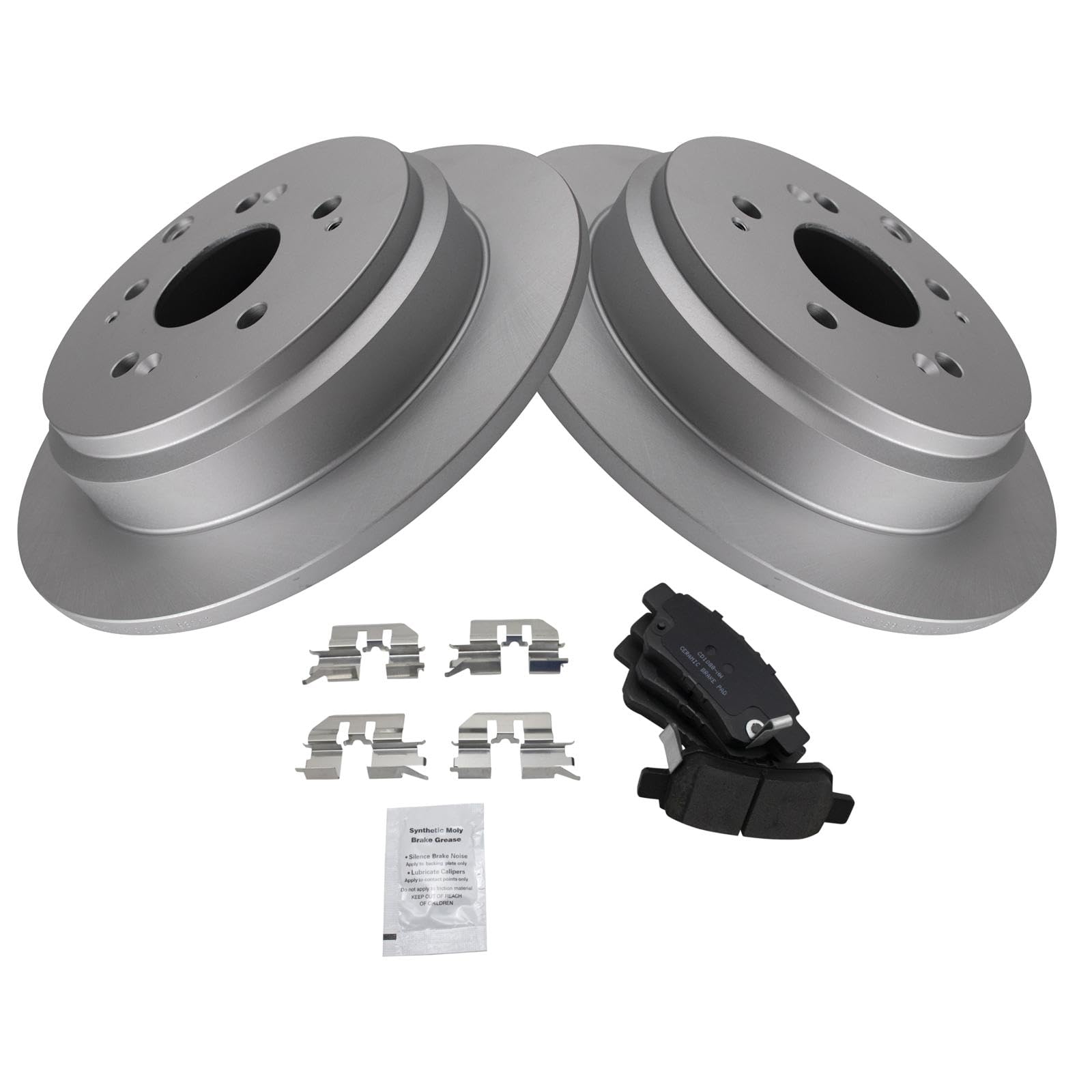 Trq Rear Brake Pad & Rotor Kit Brake Pads Brake Rotor Ceramic Premium G-Coated Compatible With 2005-2010 Honda Odyssey