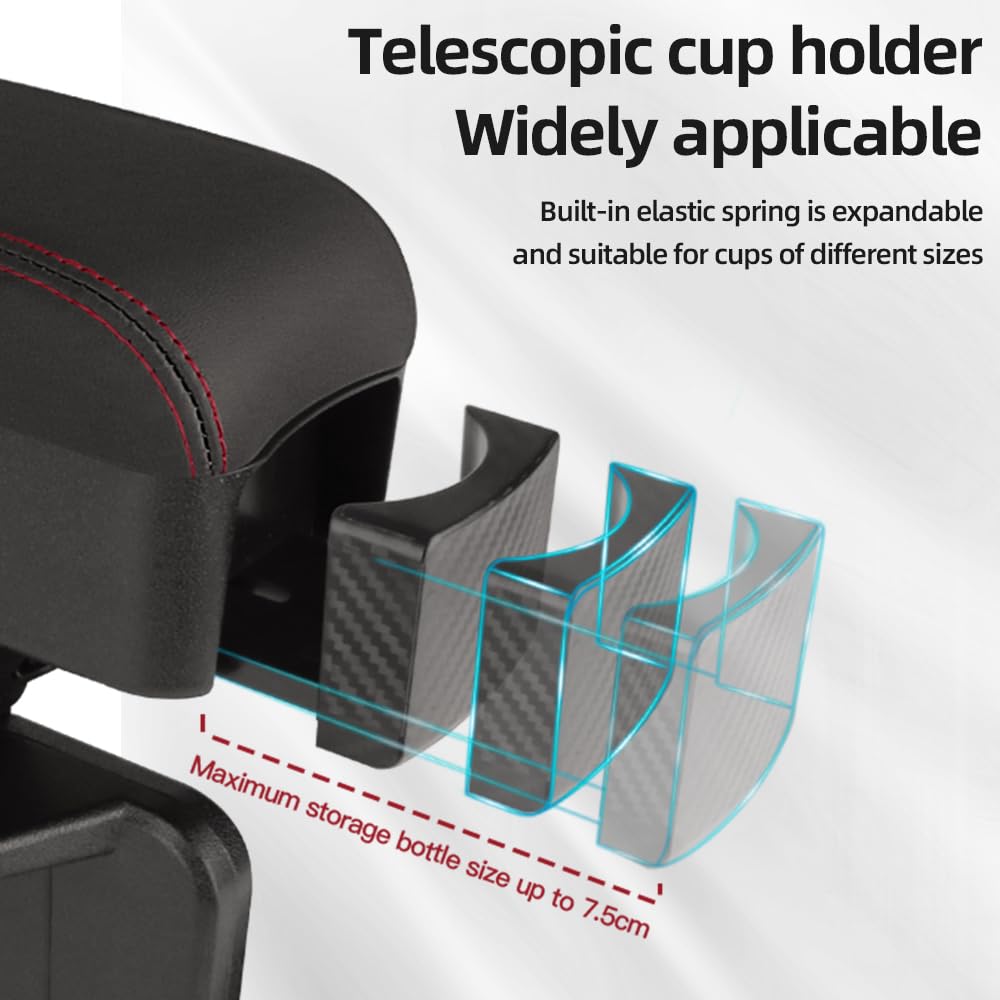 JEYODA Car Armrest Box with Cup Holder Car Central Liftable Armres Storage Organizer Box Arm Rest
