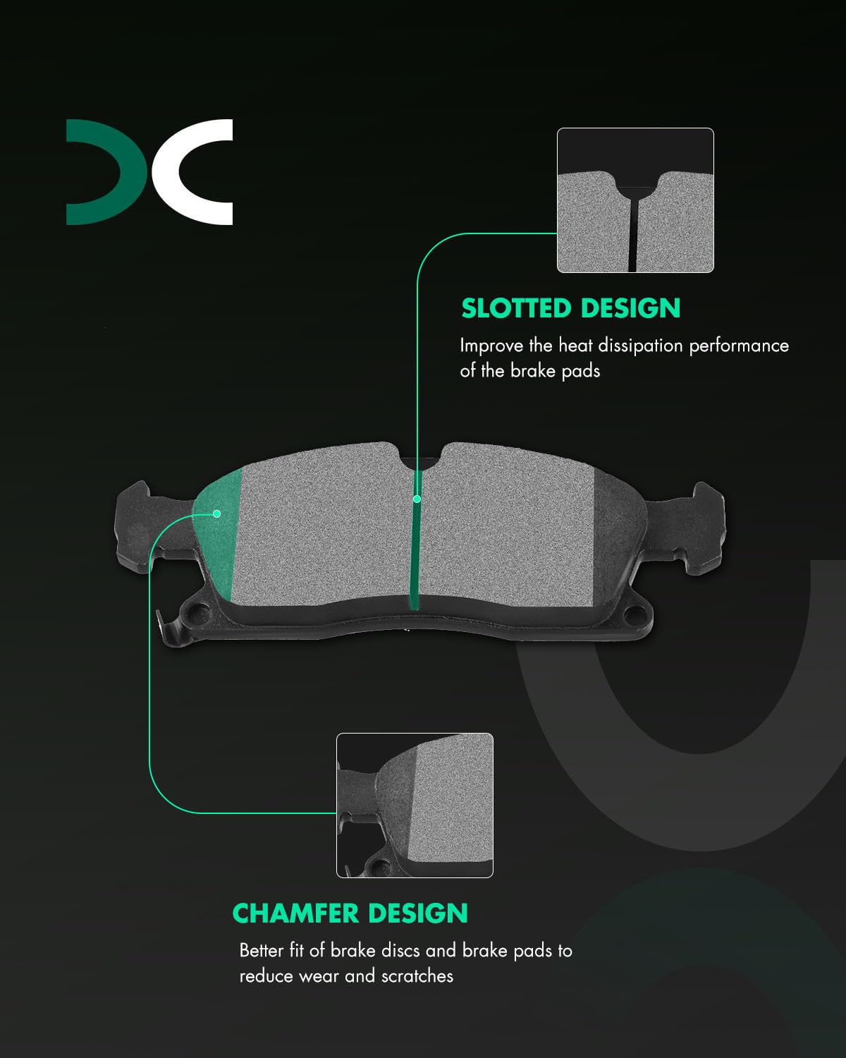 Scitoo D1455 D1498 Front Rear Brake Pads Sets Fit For Dodge For Durango 2011-2018,For Jeep Grand Cherokee 2011-2019