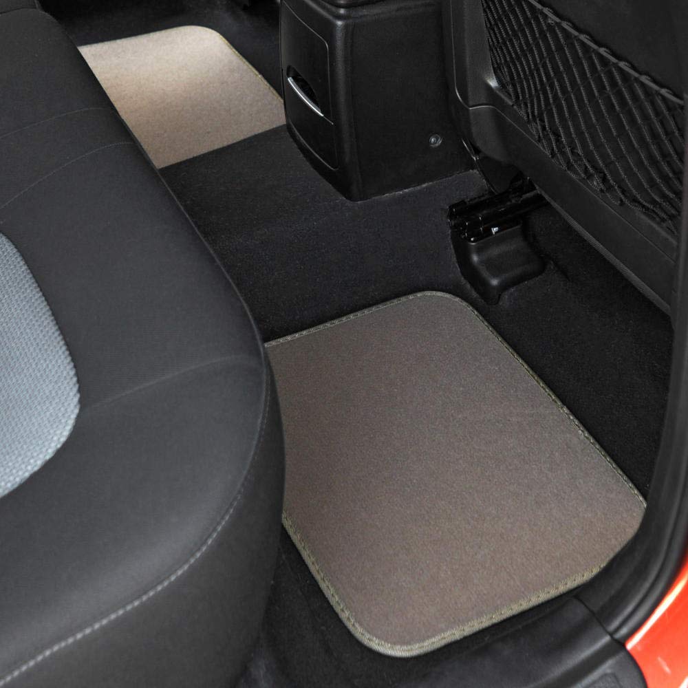 Bdk Beige Heavy Duty Front & Rear Carpet Floor Mats Universal Liners For Car Suv Van & Truck, All Weather Protection With Anti-S