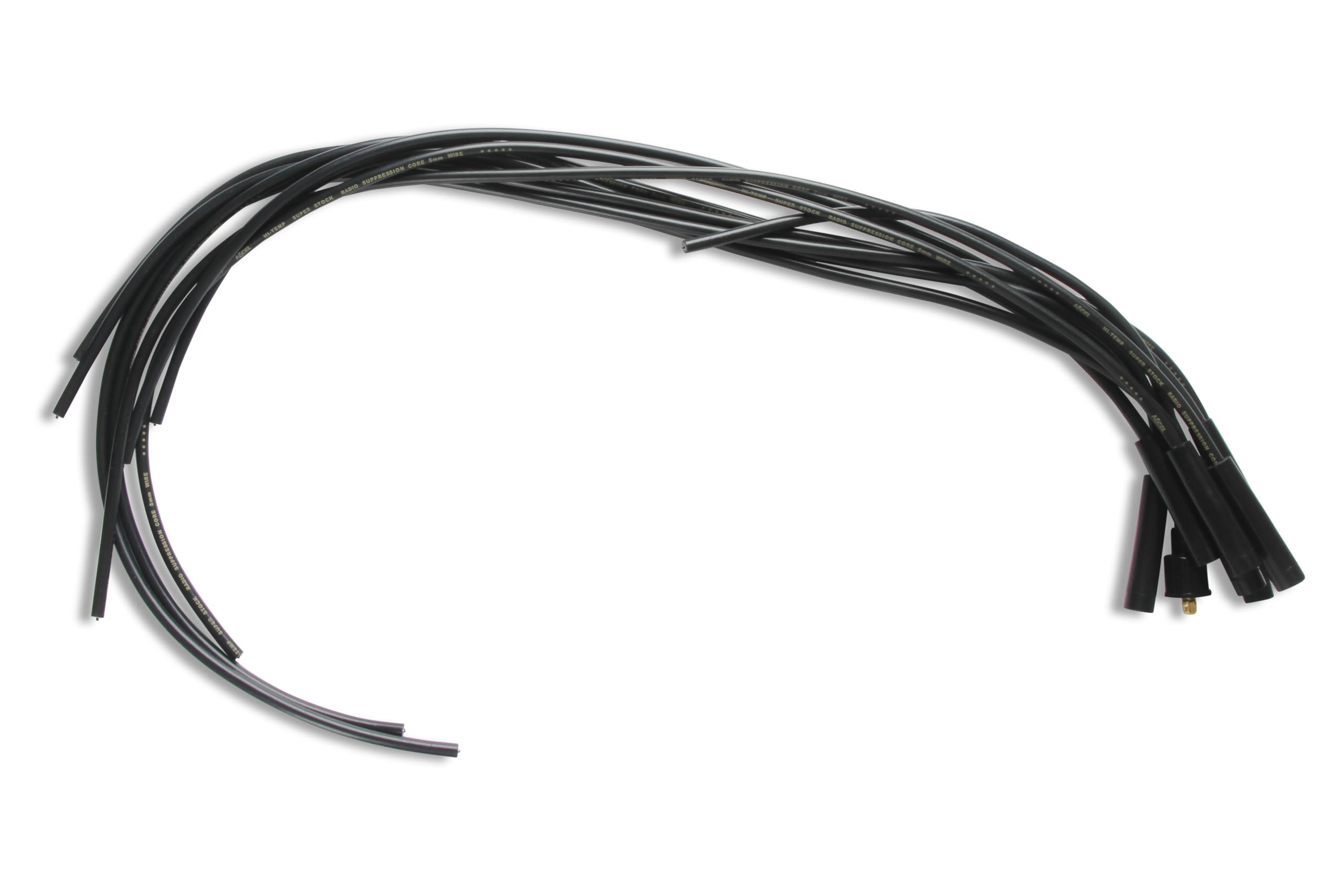 Accel 4040K Spark Plug Wire Set- 8Mm - Black Wire With Black Straight Boots