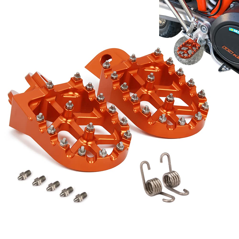 JFG RACING Dirt Bike Foot Pegs,Motorcycle Foot pegs pedals Foot rests CNC Wide For 65-1290 SX SXF EXC EXCF XC XCF XCW SUPER MOTO