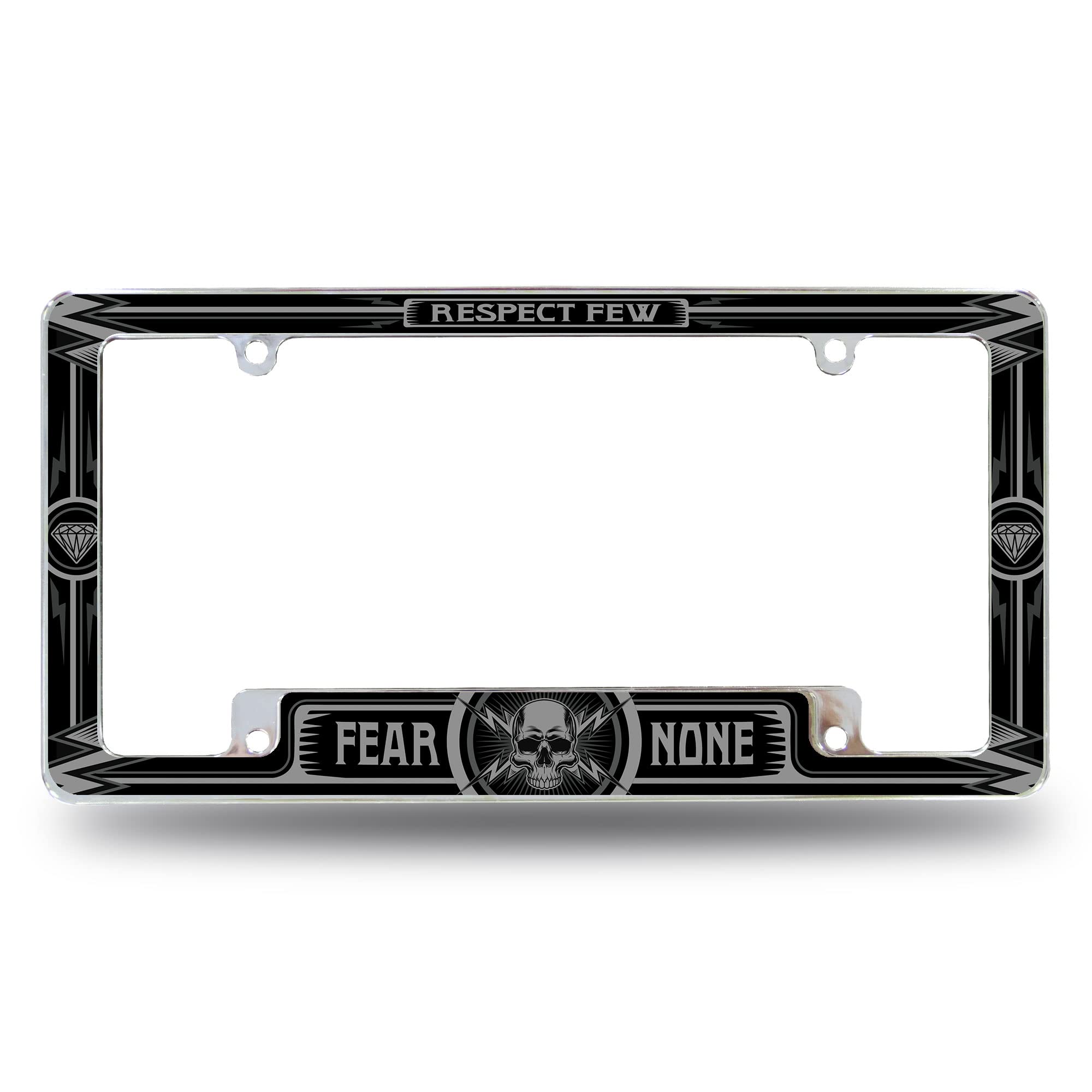 Rico Industries Respect Few Fear None All Over Automotive License Plate Frame for Car/Truck/SUV (12 x 6)