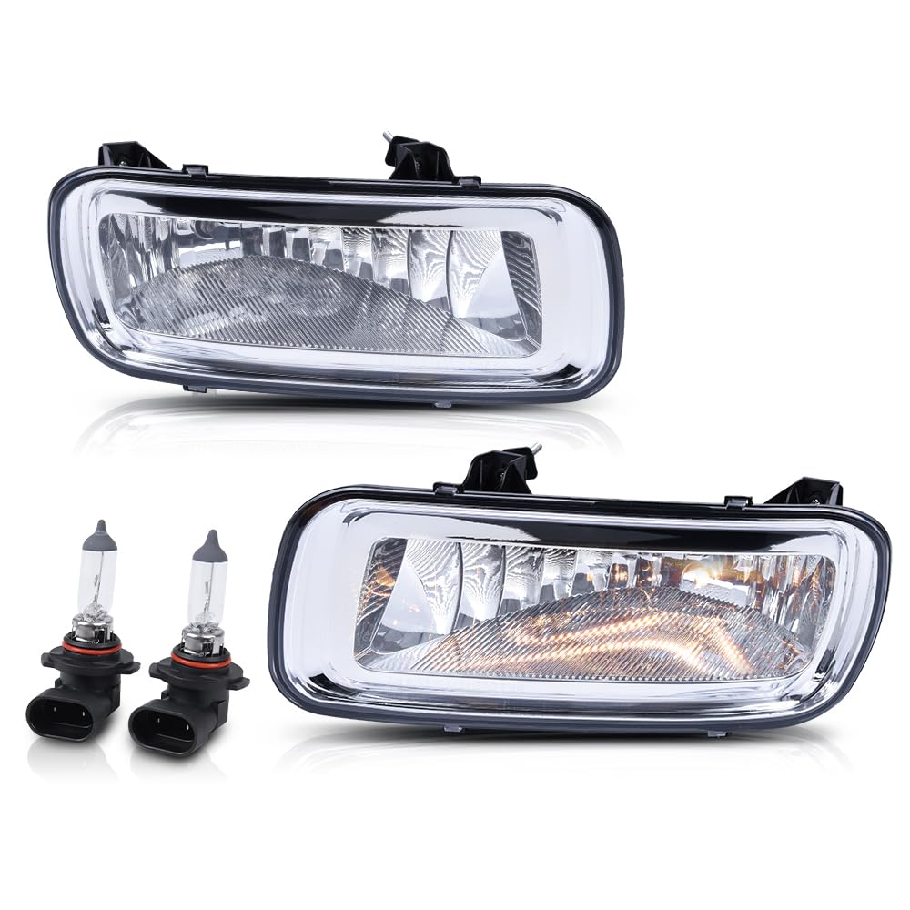 PIT66 Front Bumper Fog Lights w/Bulbs Compatible with Ford Explorer 2006-2010 W/Rectangular Lens Fit Sport Trac 2008-2010,Fog La