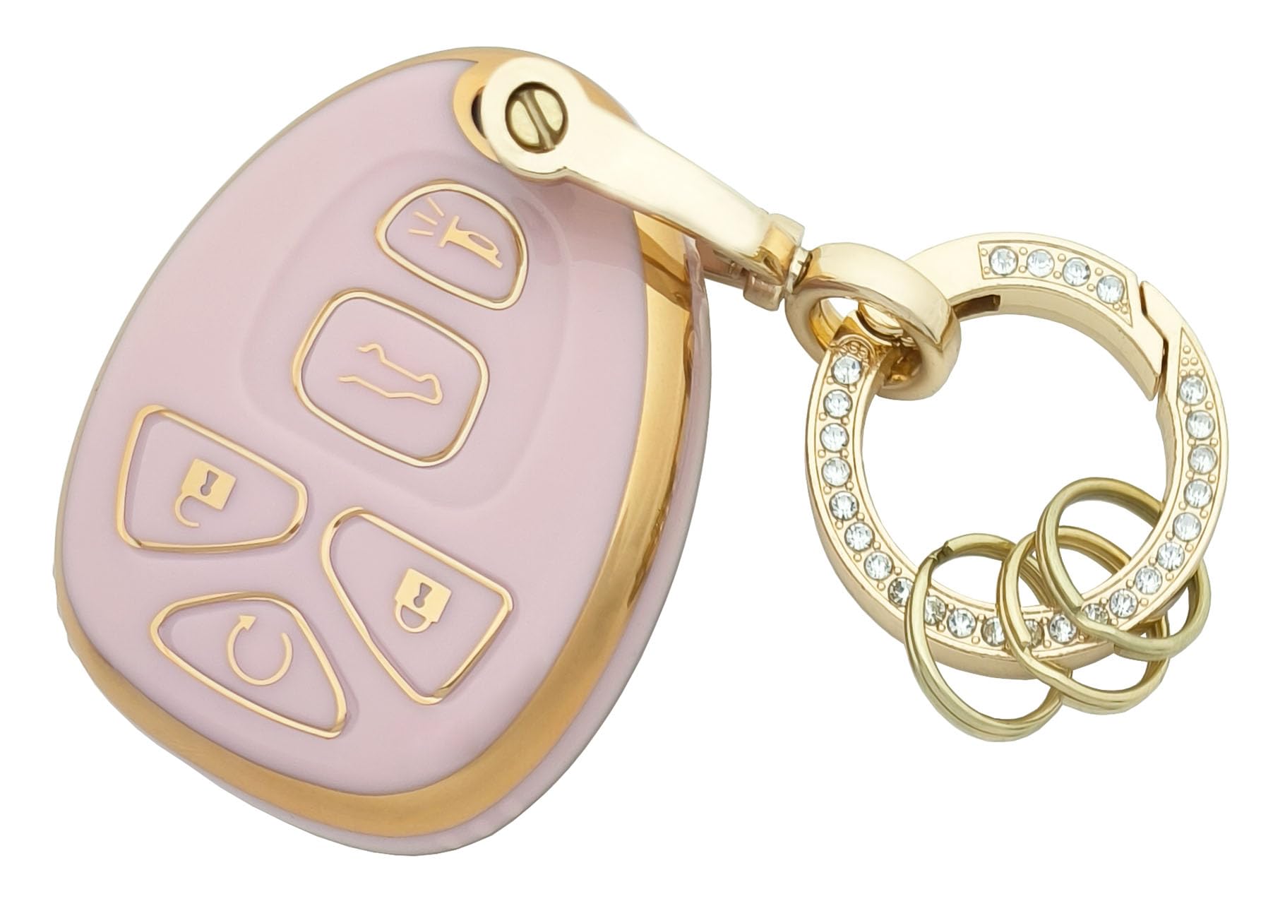 chyoekey Key Fob Cover Case for GMC Vehicles, TPU Material, Pink, Model chyoekey038TPU