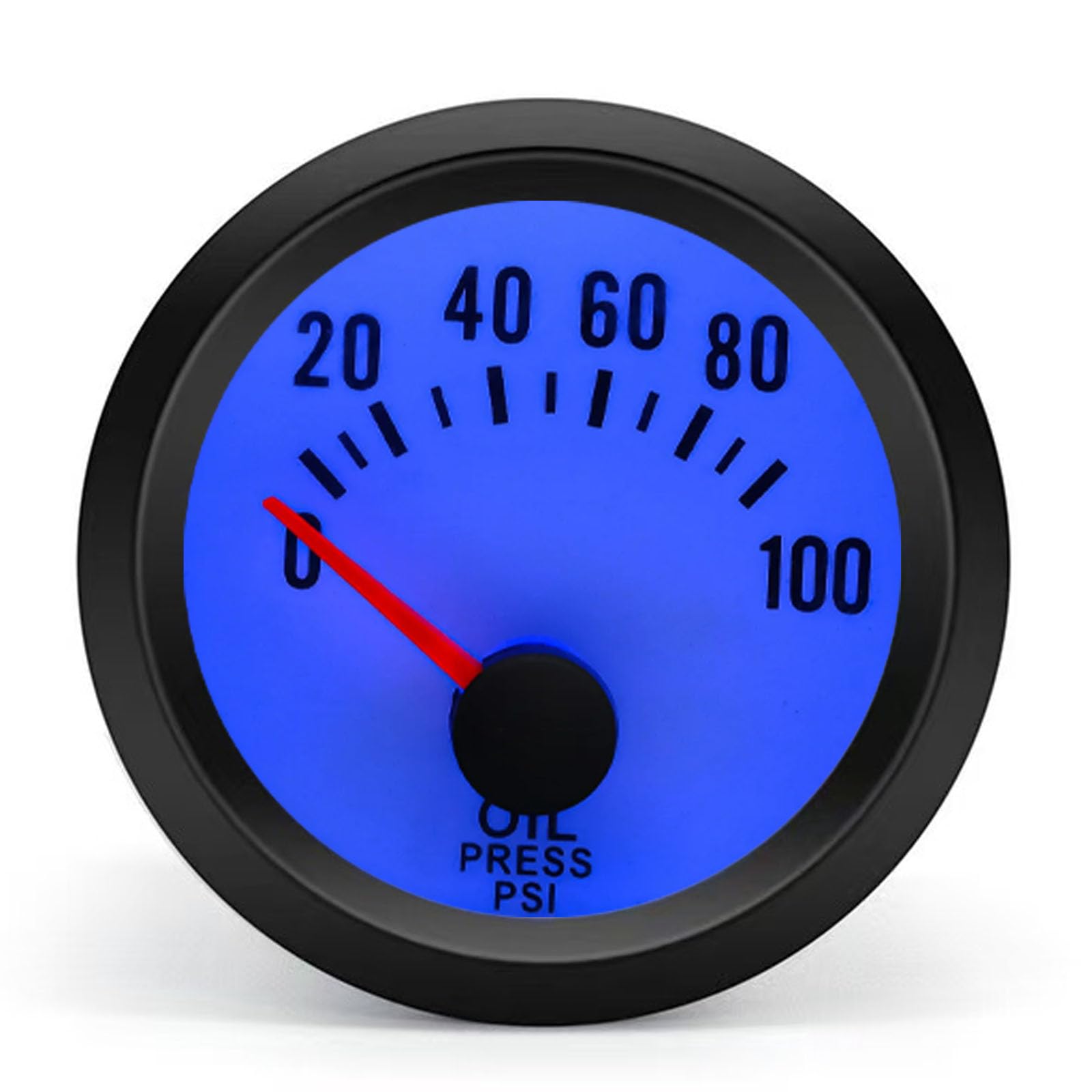 BYYOUIV 2 52mm Oil Pressure Gauge 0-100 PSI Digital Blue LED Press Meter with Sensor for Cars