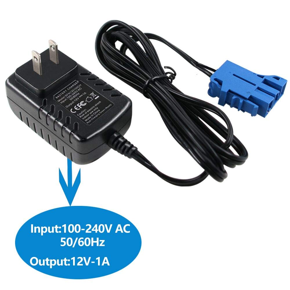HZPOWEN 12V Battery Charger for Peg Perego John Deere & Polaris Ride On Cars - Blue Replacement Power Model SFN120100CH