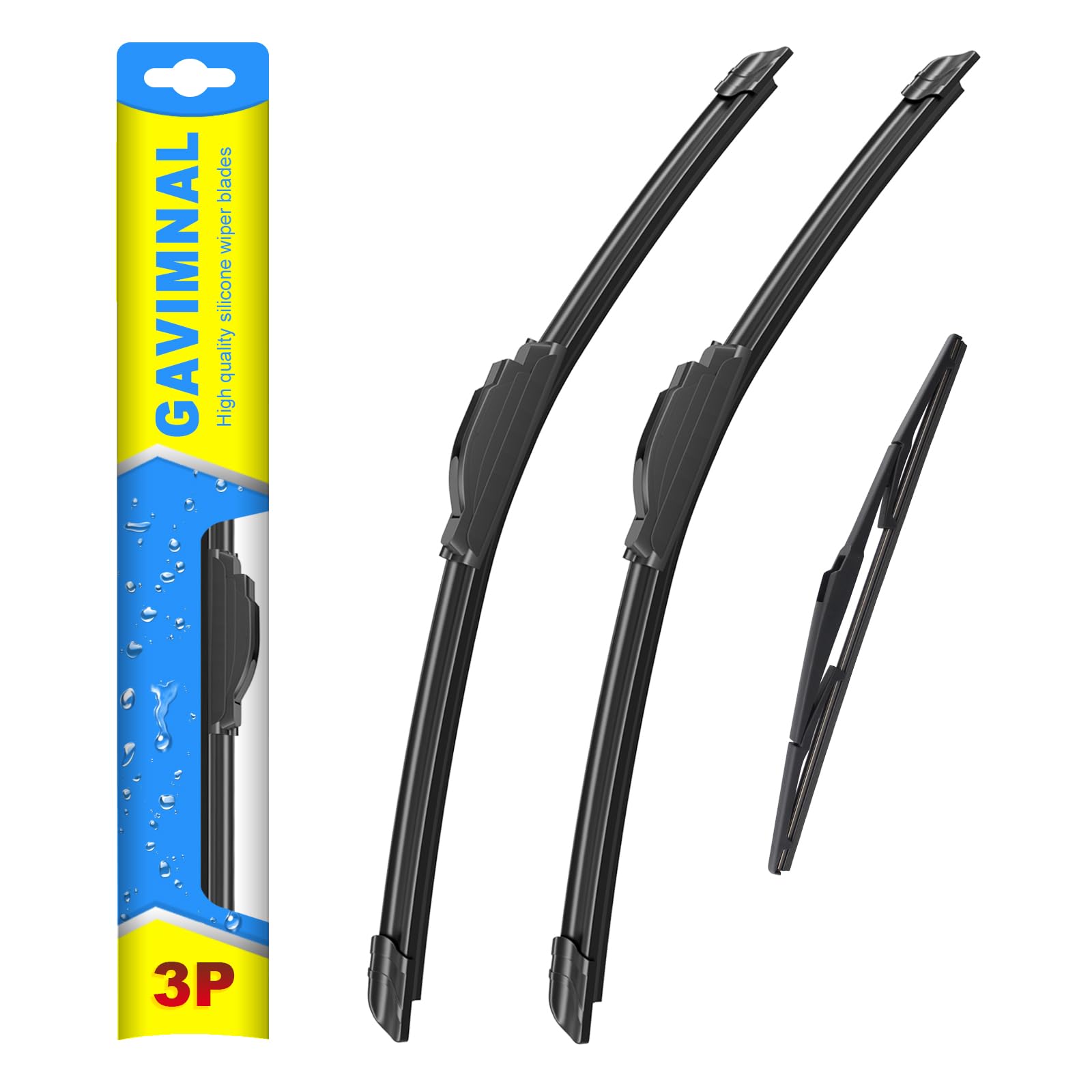 Gavimnal 26''+20''+14'' Silicone Wiper Blades Replacement For Chrysler Pacifica 2017-2024,All-Season Front Rear Windshield Wiper