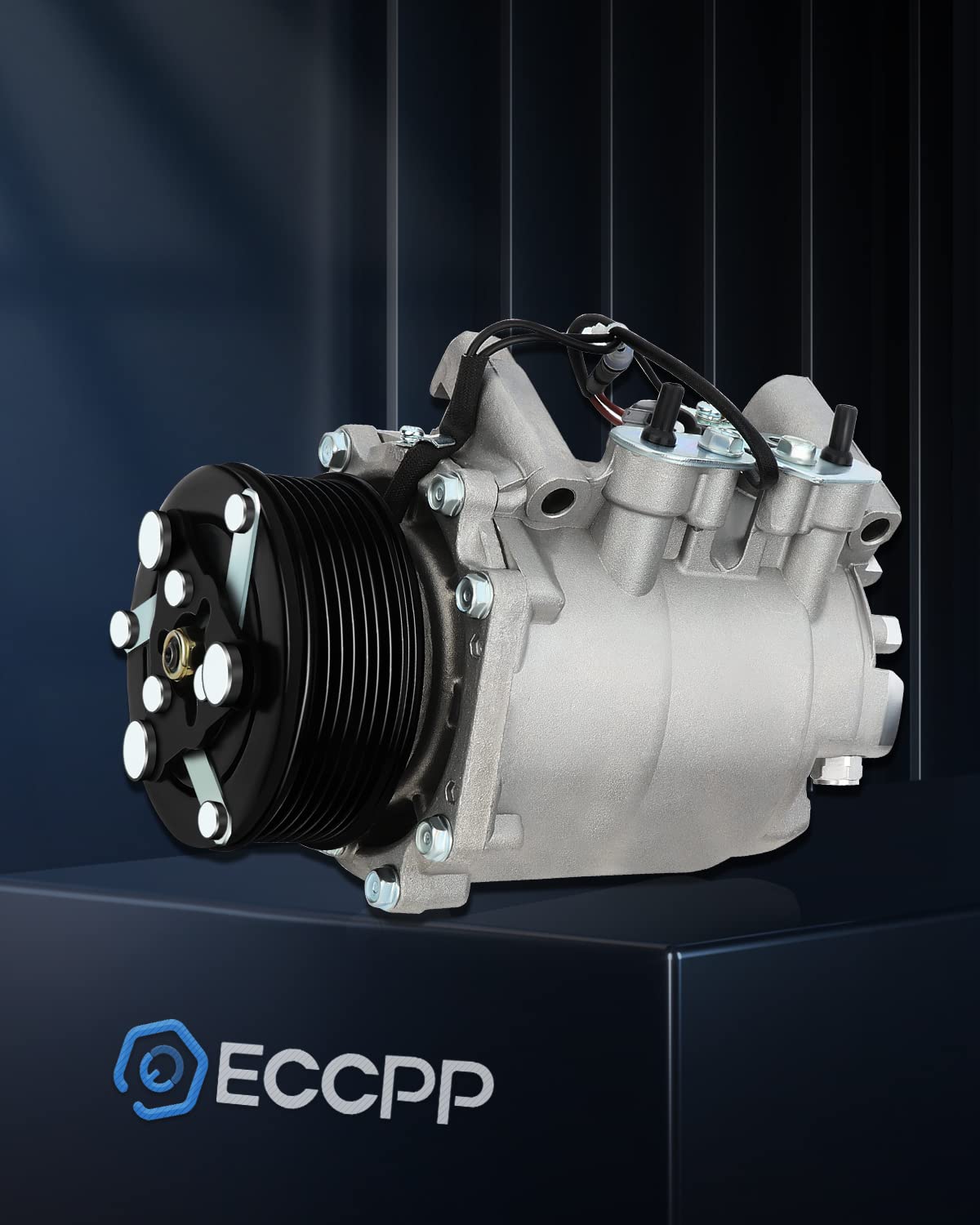 ECCPP AC Compressor for Honda CR-V 2.4L (2002-2006) - Silver, Model 104000-5211-1627223, with Clutch for Rapid Cooling