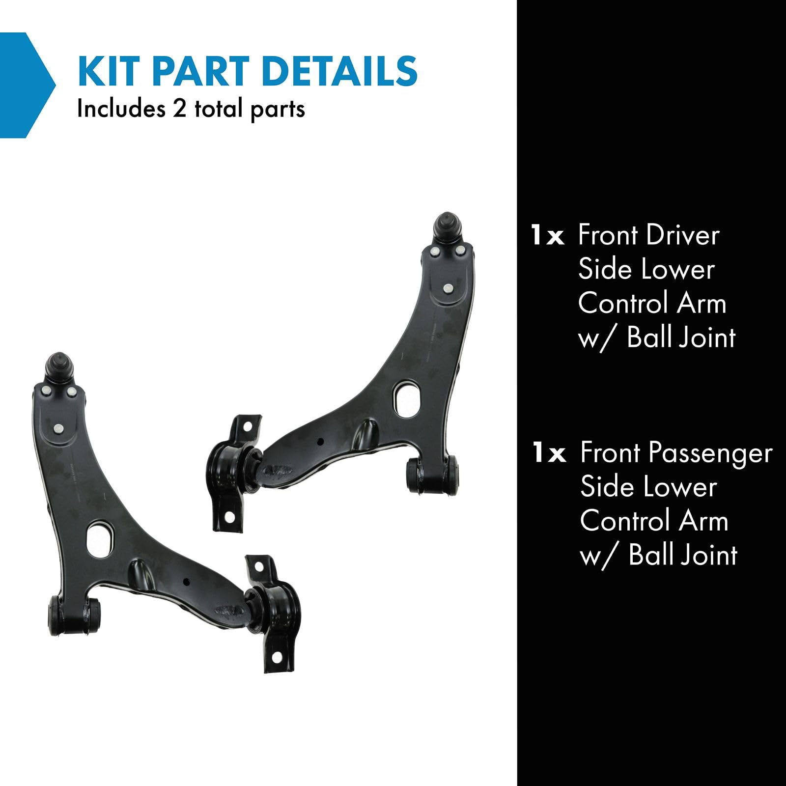 Trq Front Lower Control Arm With Ball Joint Set Compatible With 2004-2011 Ford Focus