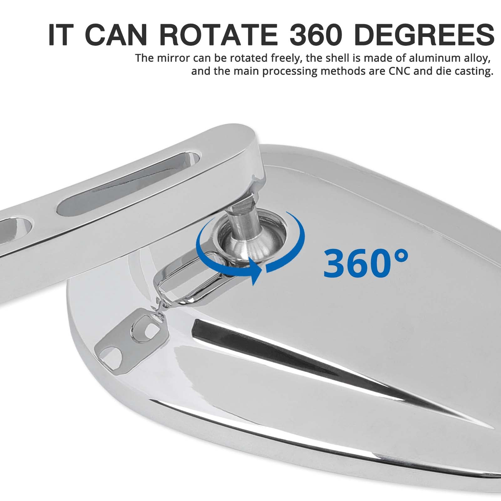8Mm Chrome Motorcycle Rearview Side Mirrors For Harley Davidson Street Glide Cruiser (Chrome)