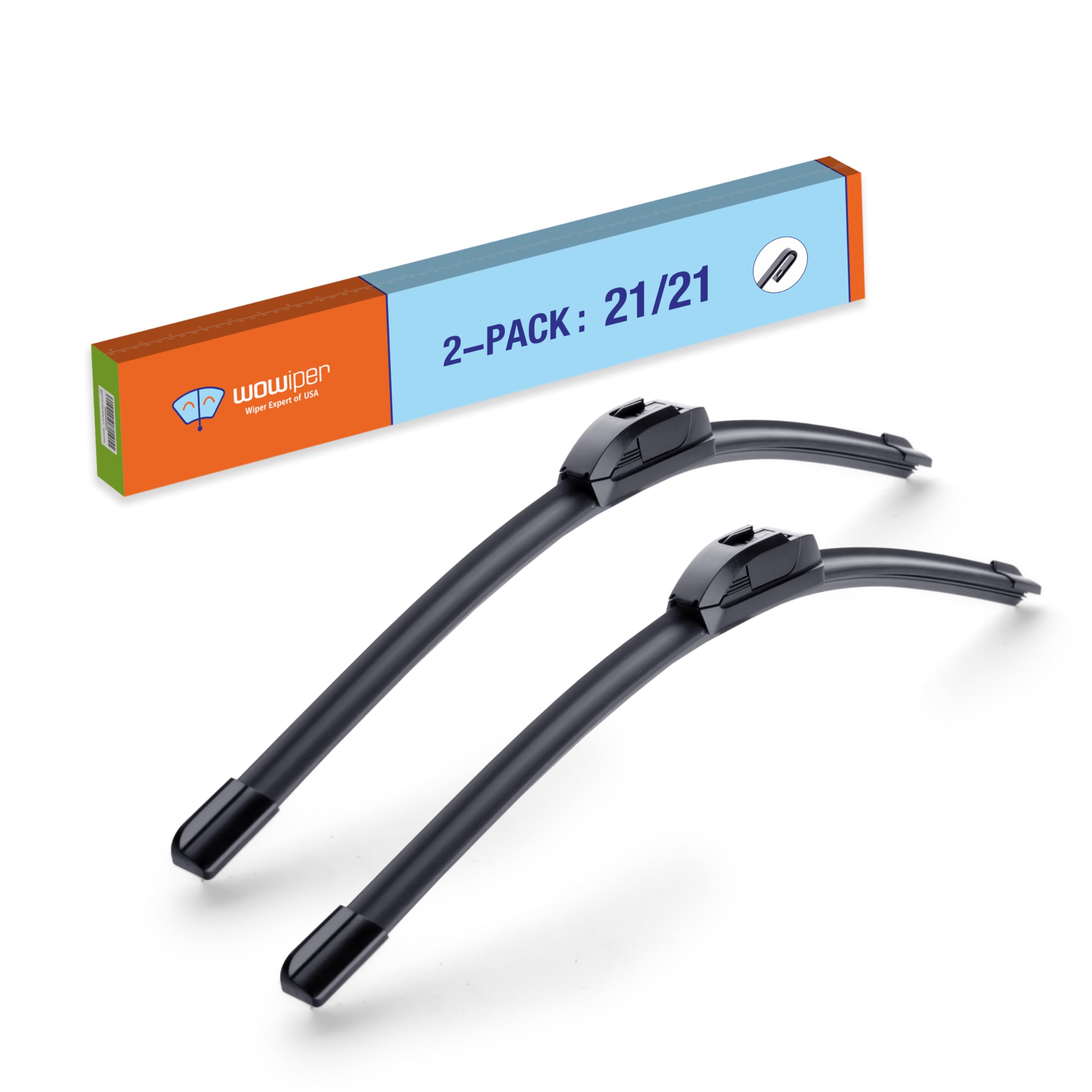 Wowiper 21 Wiper Blades 2 Pack Replacement For Jeep Grand Cherokee 2010-1999 Patriot 2017-2007/Chrysler Corvette 2013-2005 /Vw B