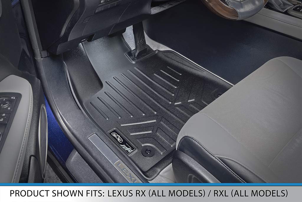 Maxliner Custom Fit Floor Mats 2 Row Liner Set Black Compatible With 2016-2022 Lexus Rx (All Models) / 2018-2022 Rxl (All Models