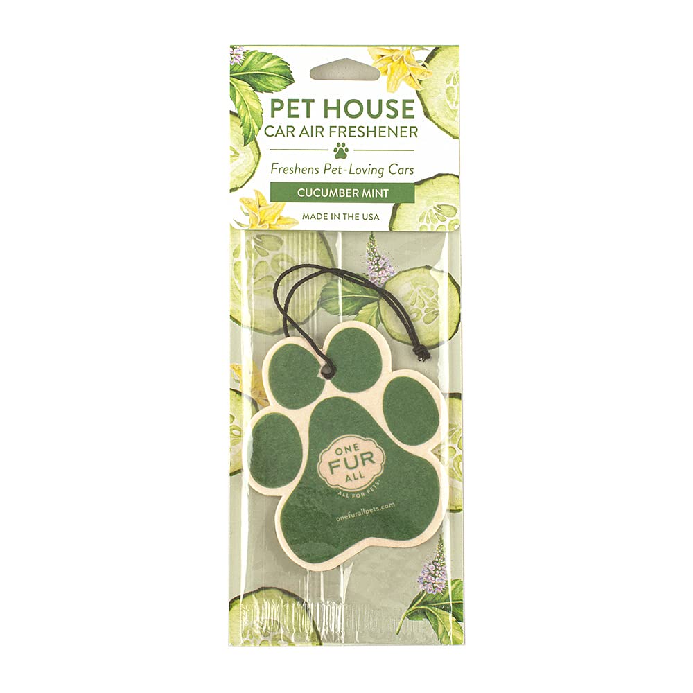One Fur All Pet House Car Air Freshener, Pack Of 4 - Non-Toxic Auto Air Freshener, Pet Odor Eliminating Air Freshener For Car, I