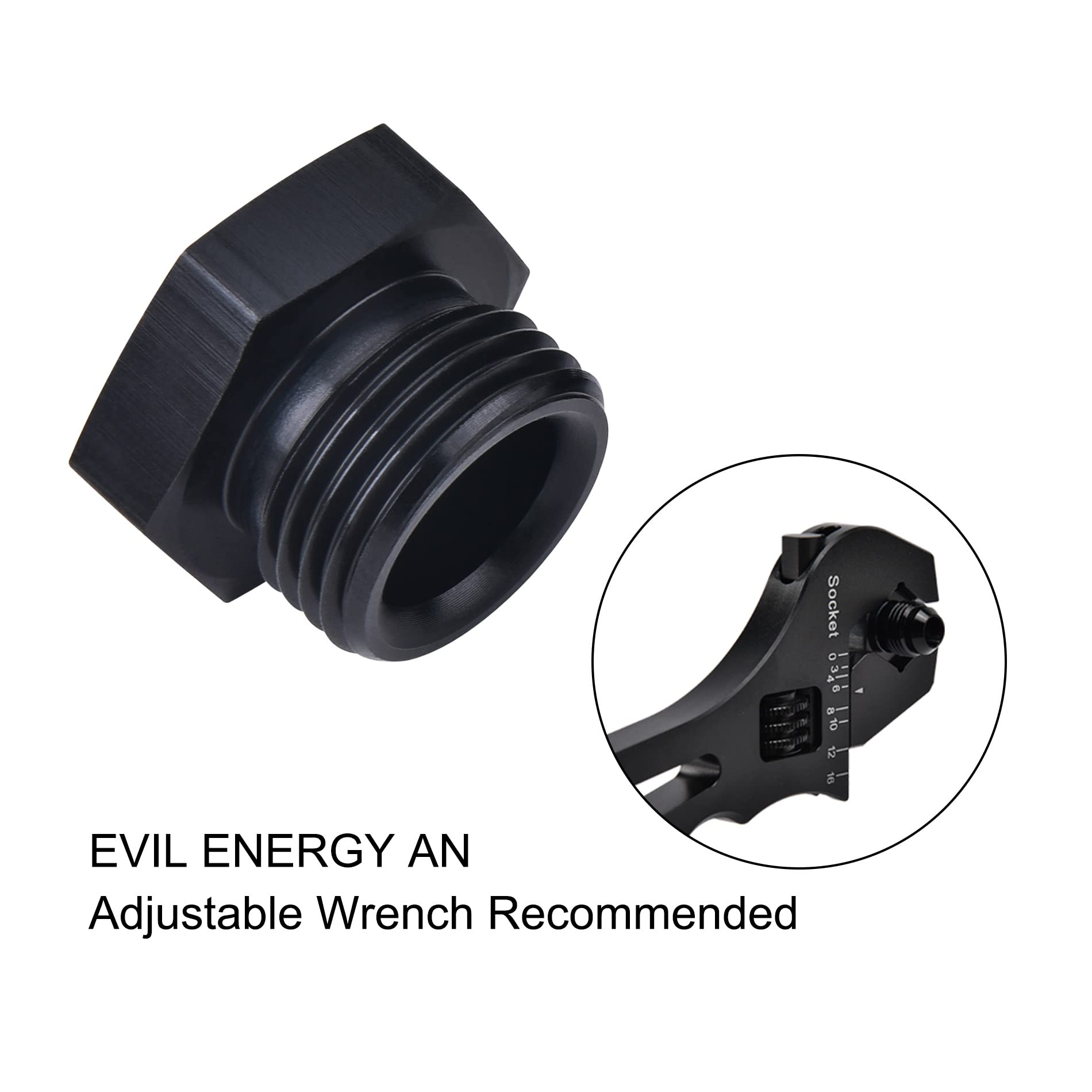Evil Energy 8An Block Off Cap Orb Plug Fitting Adapter Male Aluminum 2Pcs