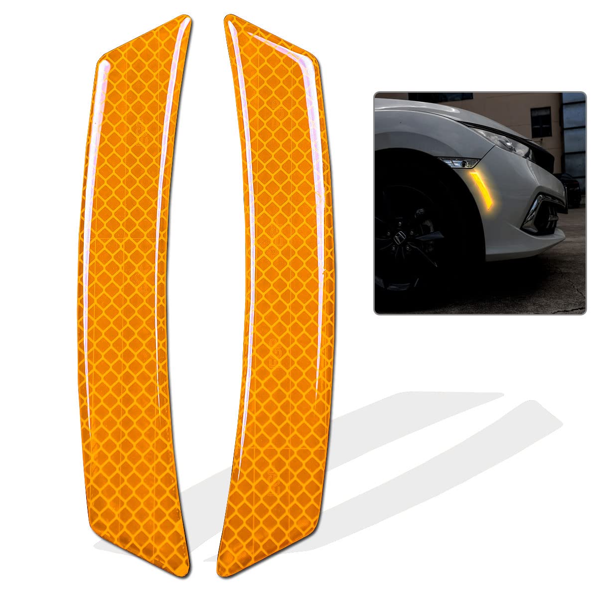 2PCS Car Reflective Trim Side Marker Stickers,Automotive Exterior Accessories Reflector Guard for Car SUV Pickup Truck Wheel Wel