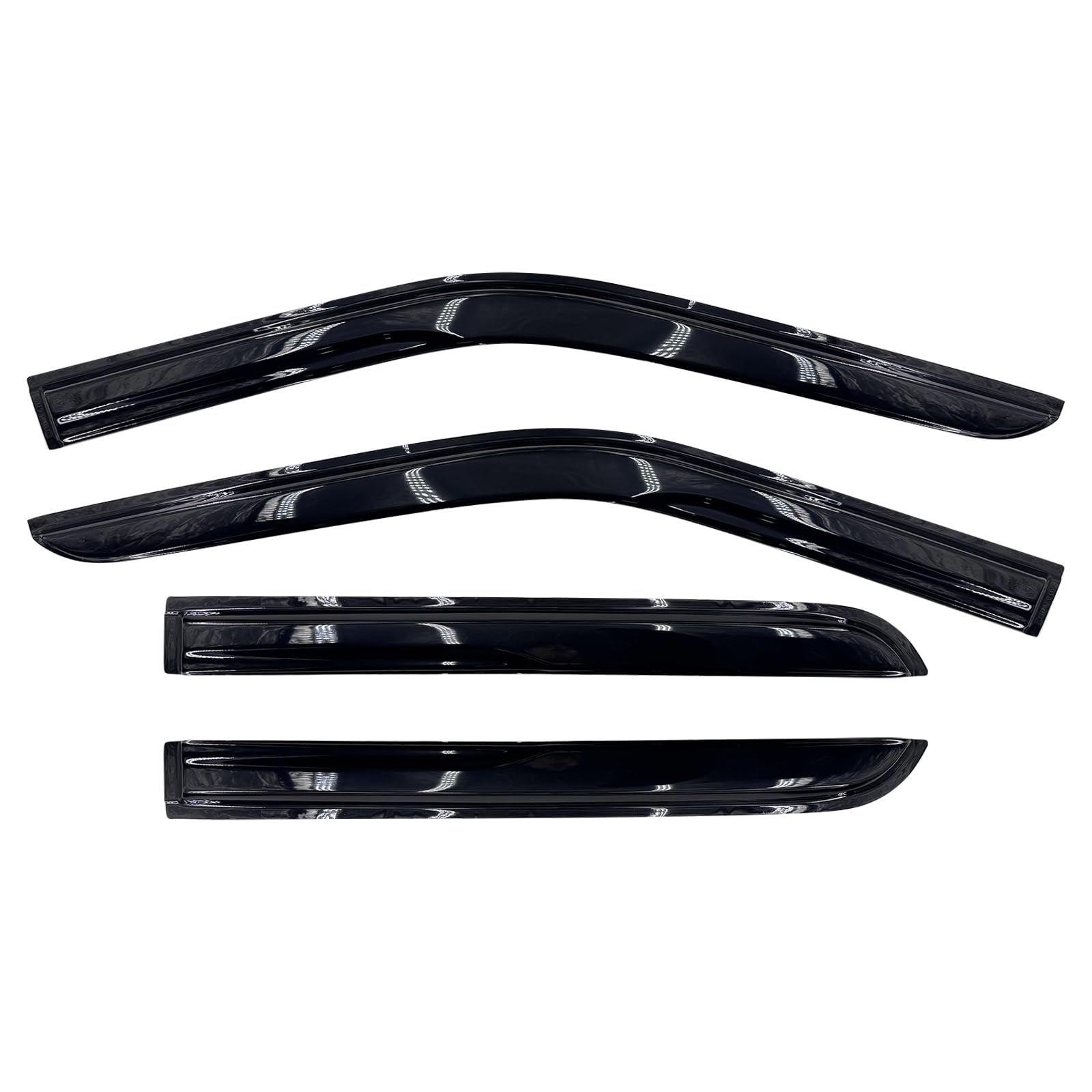 DYRDINSHOW Rain Guards - Window Visors for 2015-2024 F150 SuperCrew, F250-F550, Black, 4 PCS