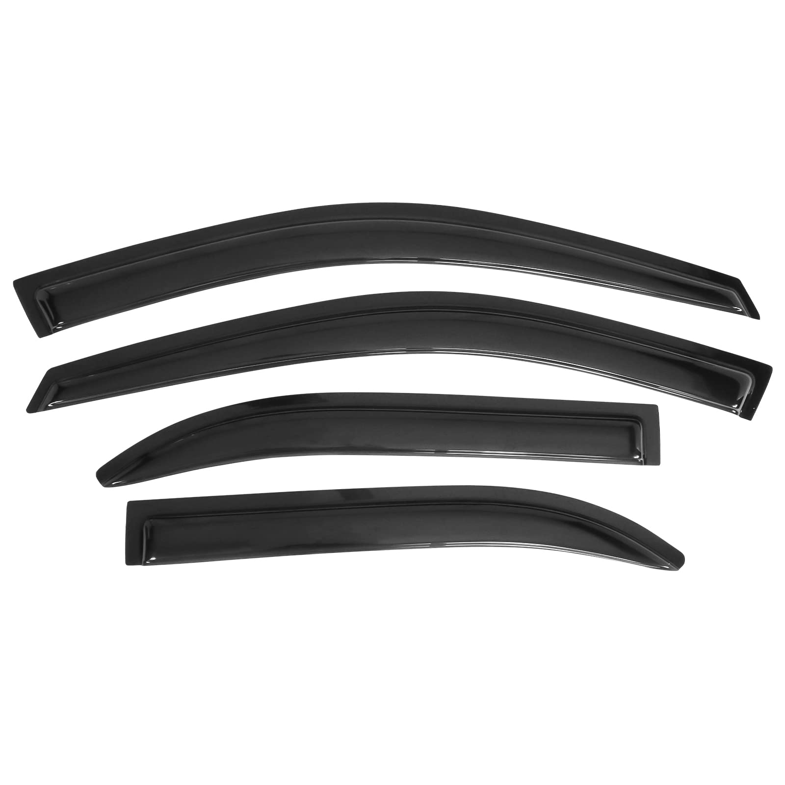 Window Visors Compatible with 1993-1997 Toyota Corolla, Dark Smoke Car Rain Sun Window Shade Guard Visor Smoke by IKON MOTORSPOR