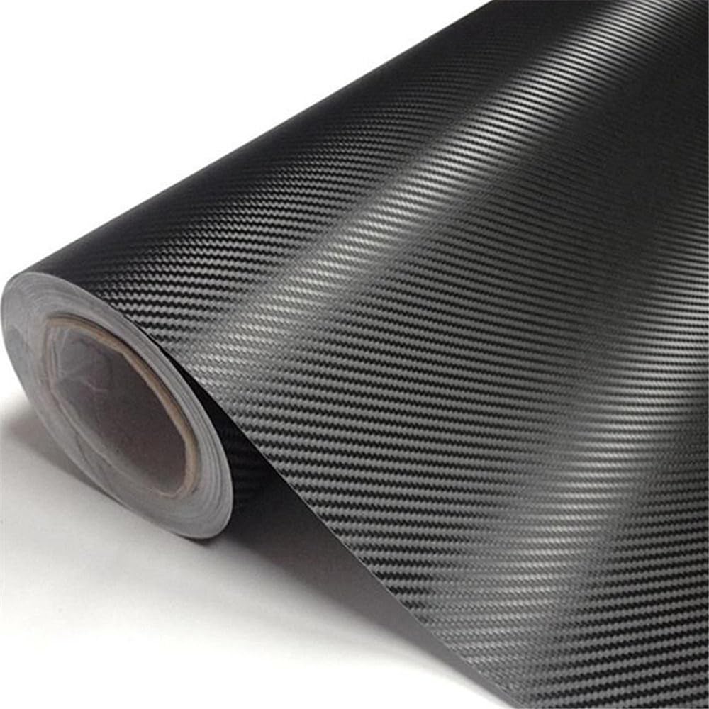 Diyah 3D Black Carbon Fiber Film 120'' X 48'' / 10 Ft X 4 Ft Twill Weave Vinyl Sheet Roll Wrap Diy Decals