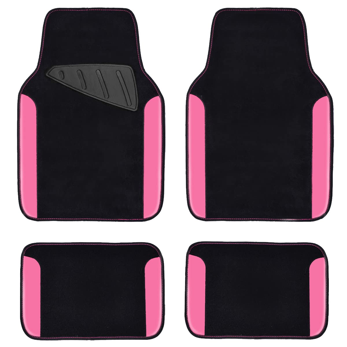 Car Pass Rainbow Waterproof Universal Fit Faux Leather Car Carpet- Anti-Slip Nibbed Backing Floor Mats For Suv, Vans,Sedans,Truc