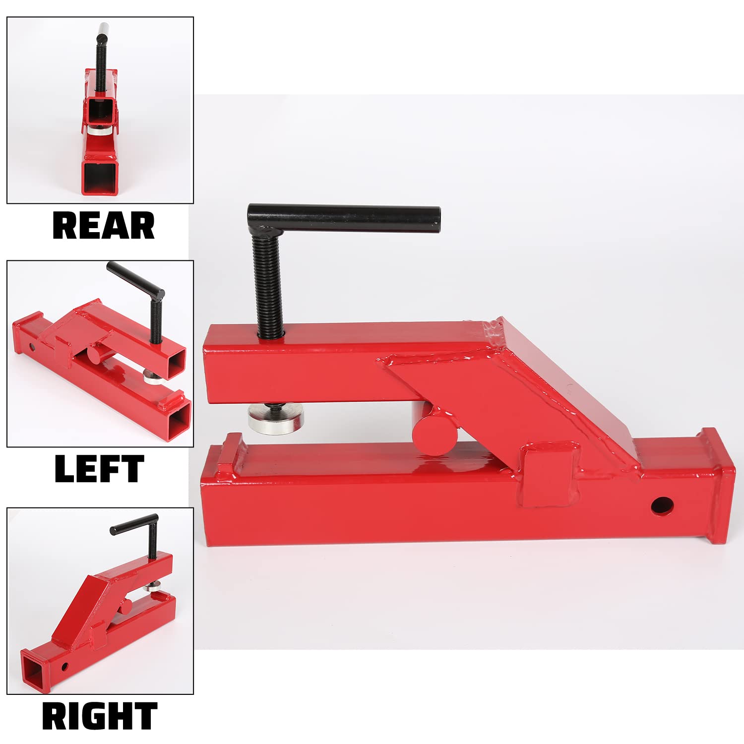 ECOTRIC 2" Ball Mount Receiver Adapter - Alloy Steel Clamp On Trailer Hitch for Deere Bobcat Tractor Forklift, Model CA-28