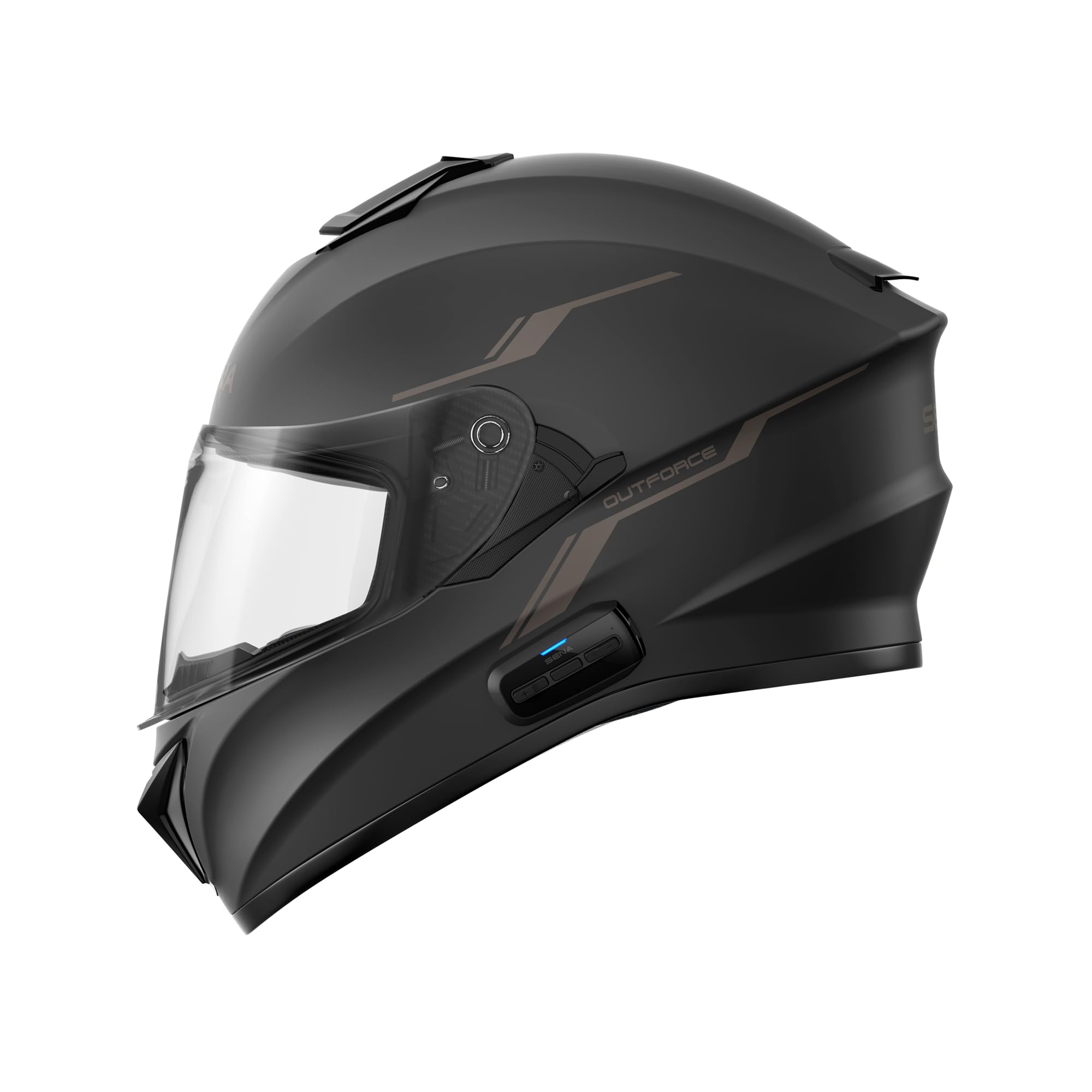 Sena OutForce Full Face Smart Helmet - Matte Black, Large, Model OUTFORCE-MB00L, ABS Material