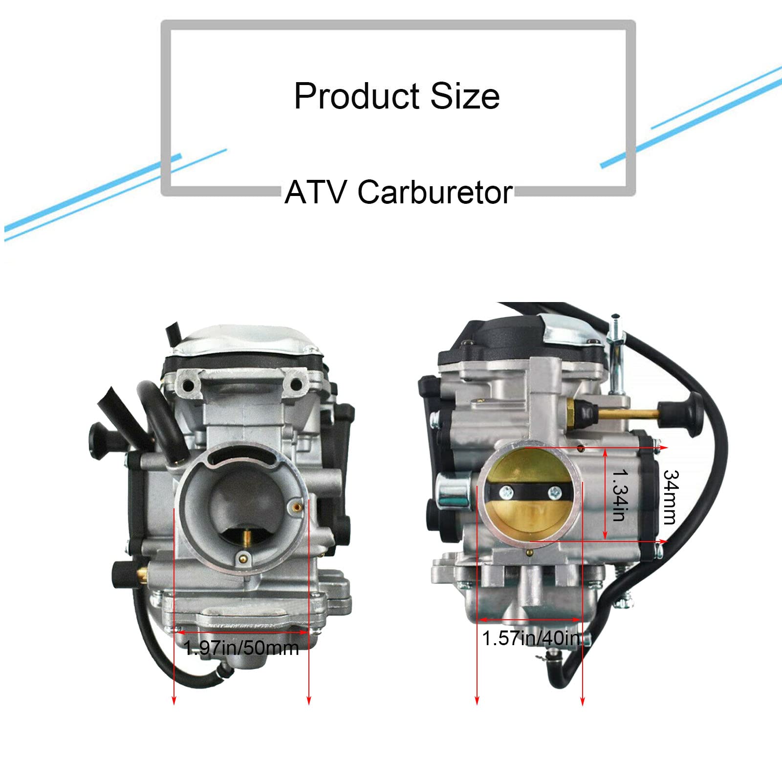 Carburetor Replacement for Yamaha Wolverine 350 YFM350FX YFM350 FX 4X4 1996-2005 & 1999 Yamaha Big Bear 350 YFM350 4x4 ATV4KB-14